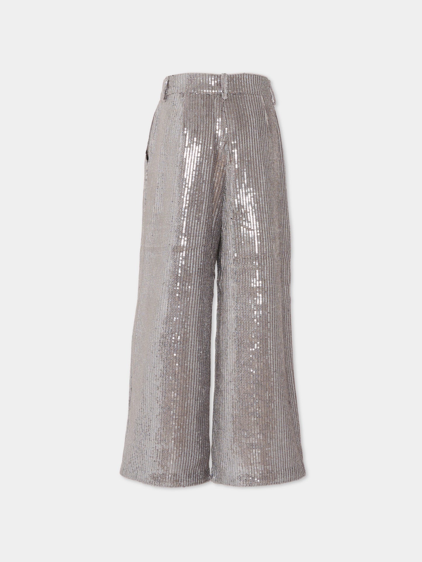 Pantaloni argento per bambina con paillettes,Dkny,D62374 016