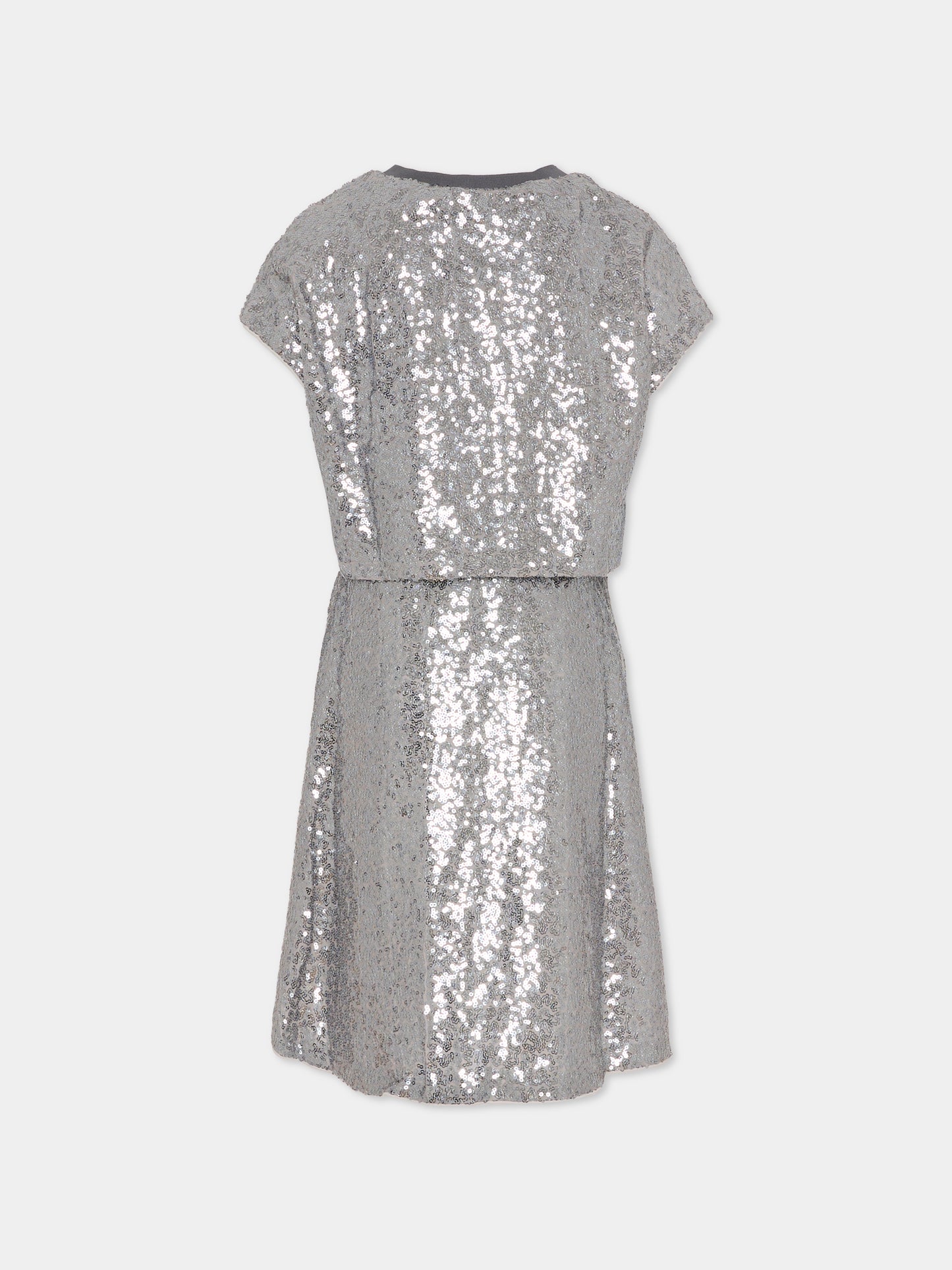 Vestito argento per bambina con paillettes,Dkny,D62409 016
