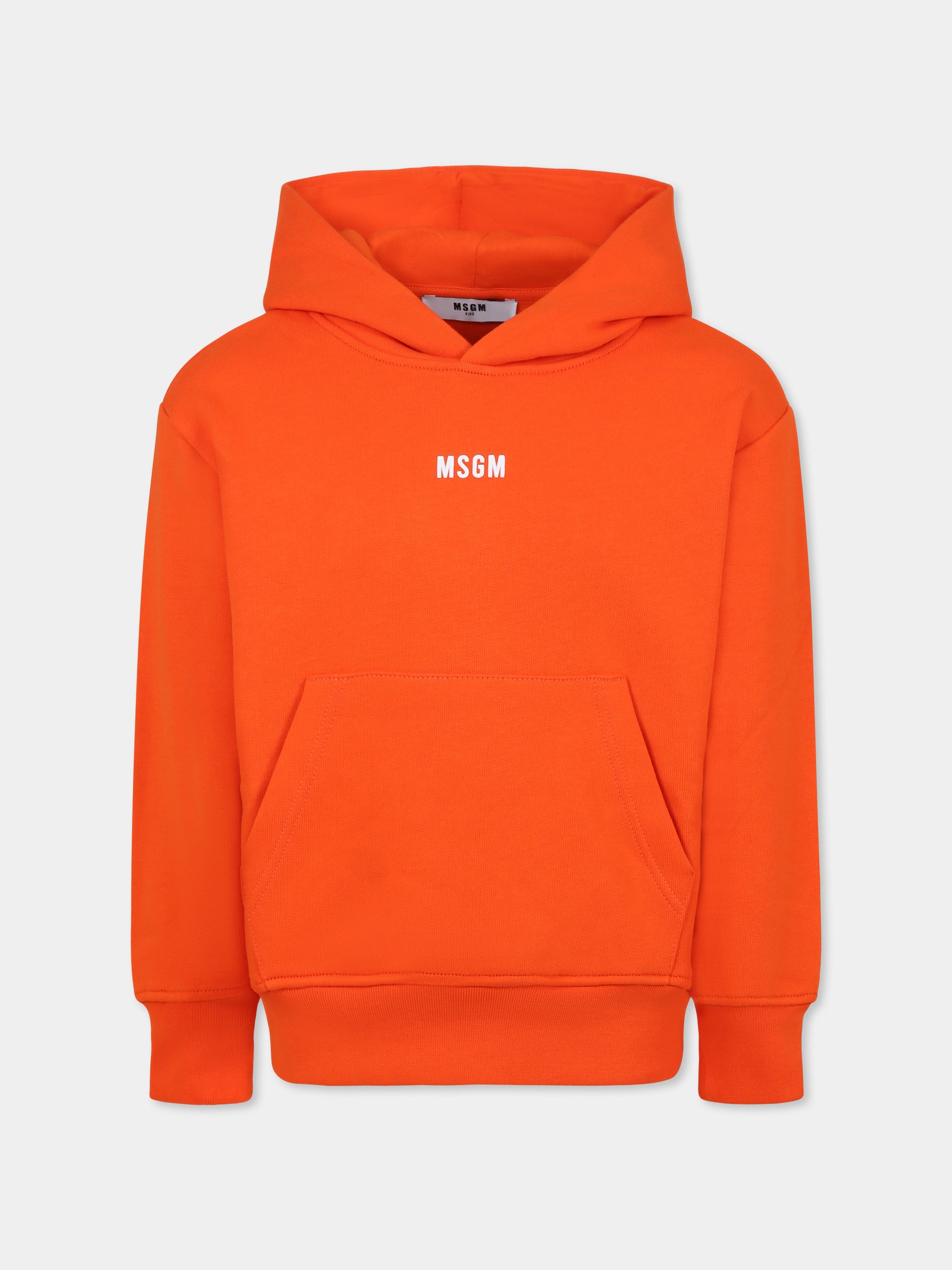 Felpa arancione per bambino con logo,Msgm Kids,F4MSJBHS095 030