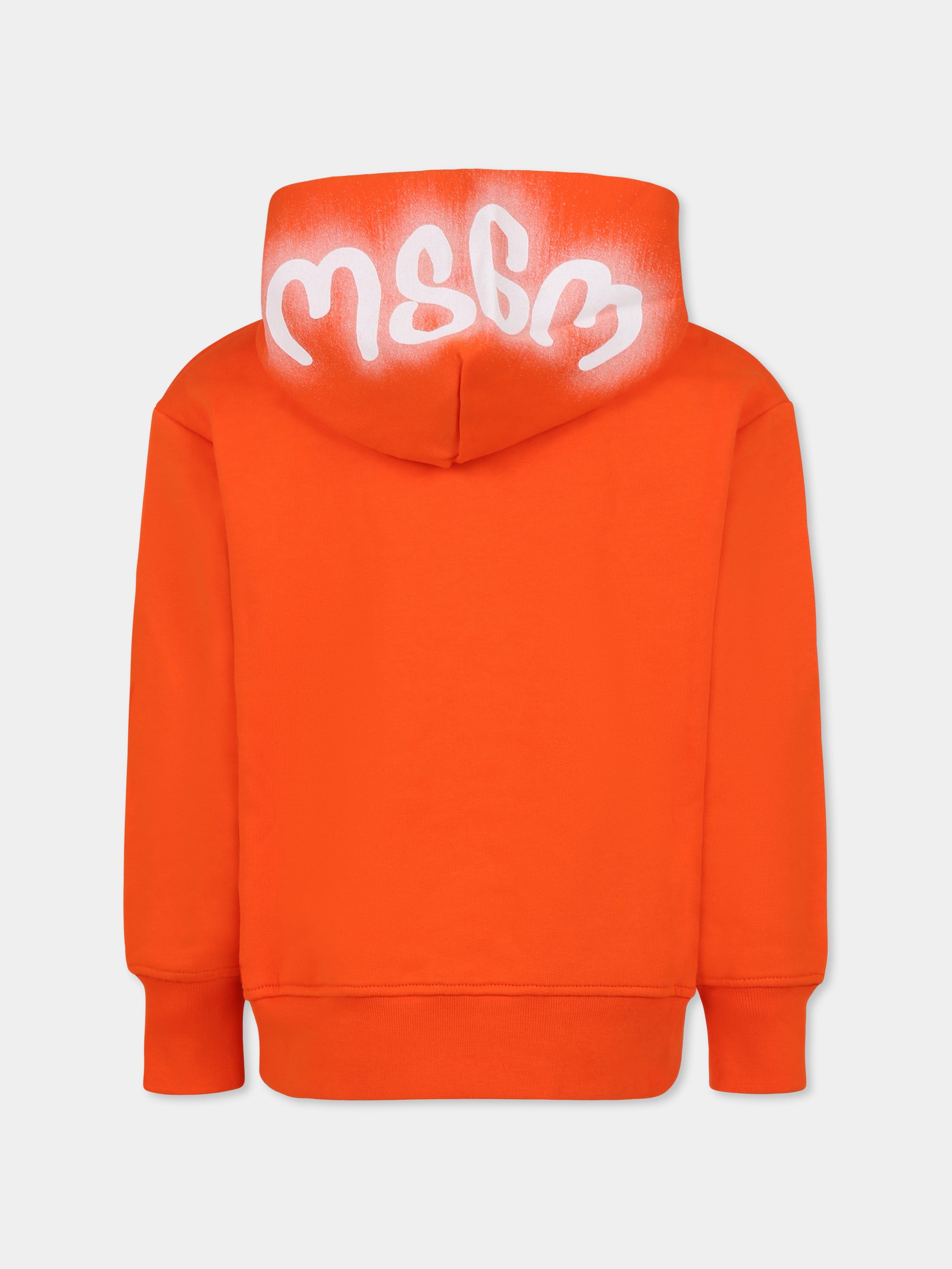 Felpa arancione per bambino con logo,Msgm Kids,F4MSJBHS095 030