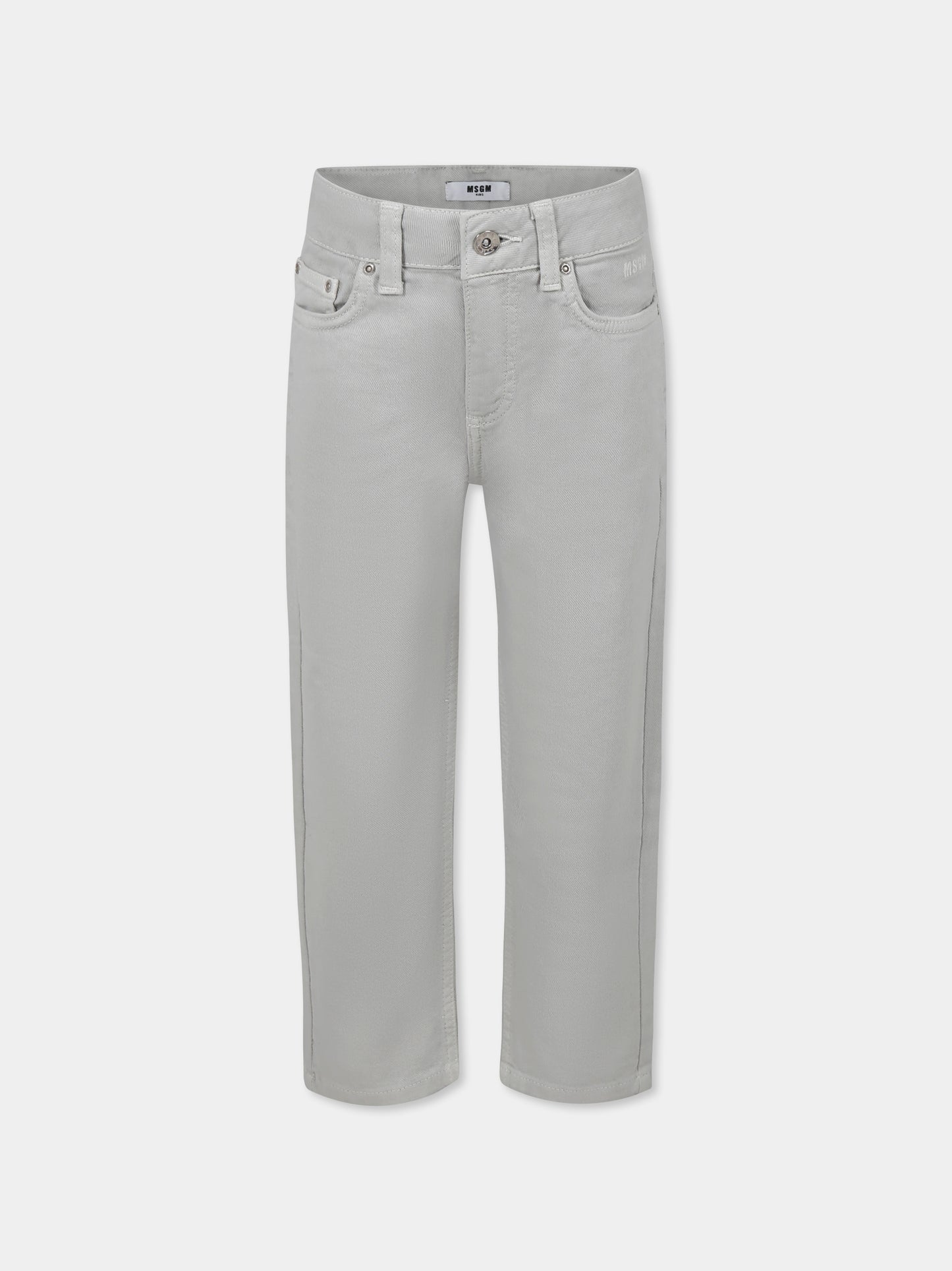 Jeans grigi per bambina con logo,Msgm Kids,F4MSJGDP208 129