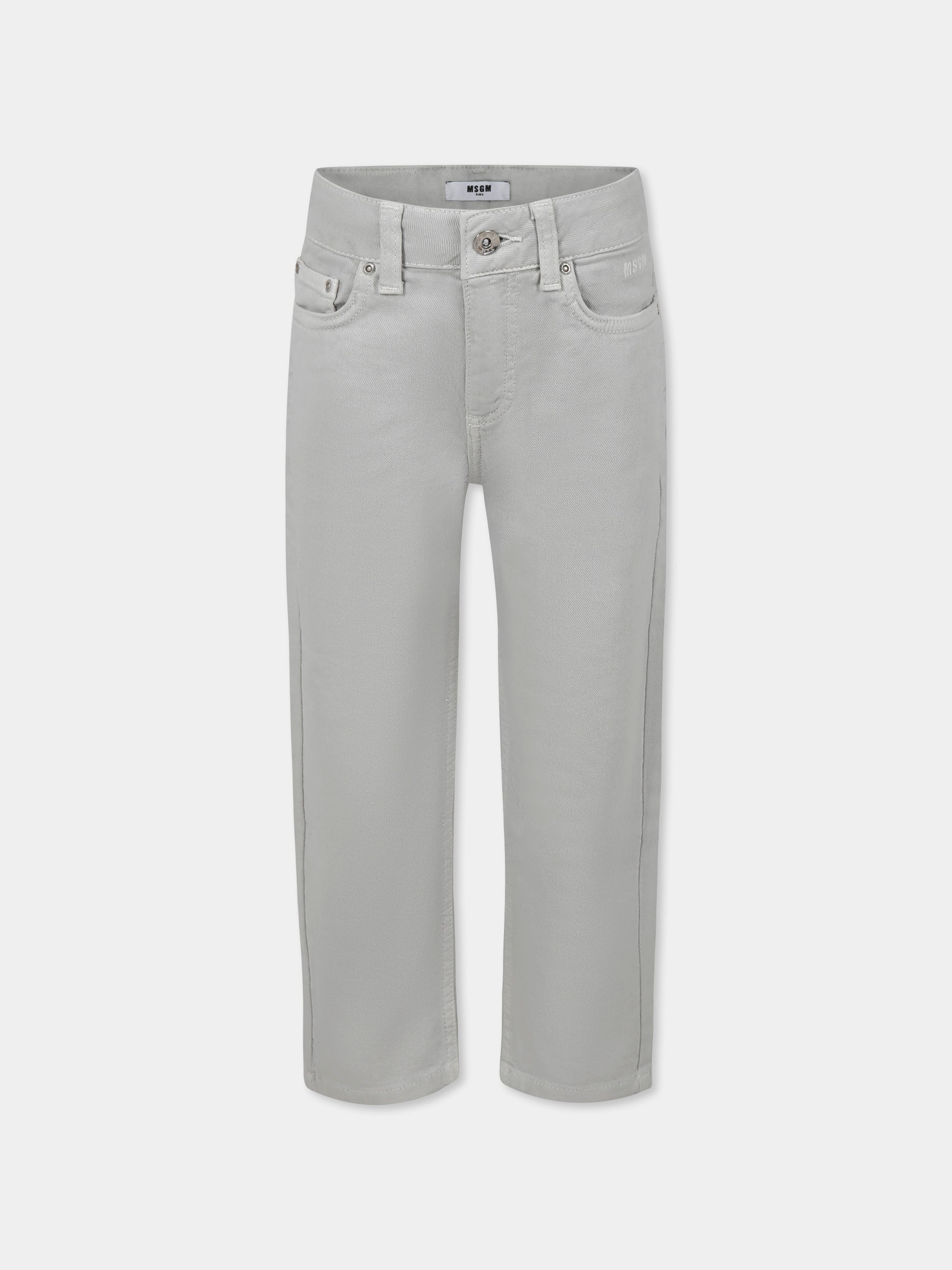 Jeans grigi per bambina con logo,Msgm Kids,F4MSJGDP208 129