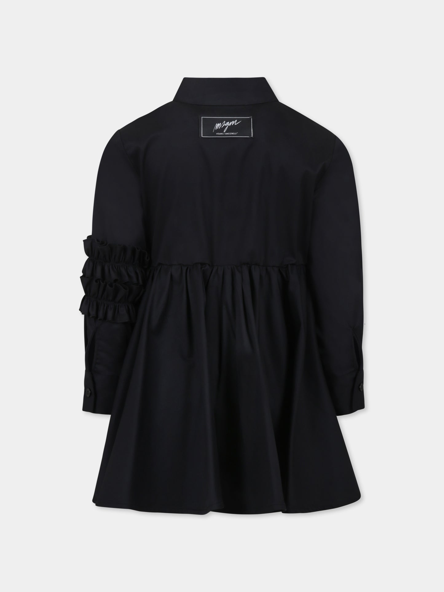 Vestito nero per bambina con logo,Msgm Kids,F4MSJGDR137 110