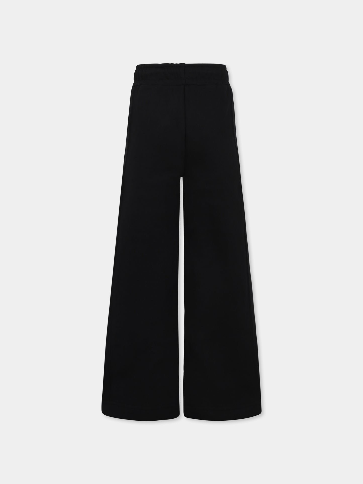 Pantaloni neri per bambina con logo,Msgm Kids,F4MSJGFP066 110