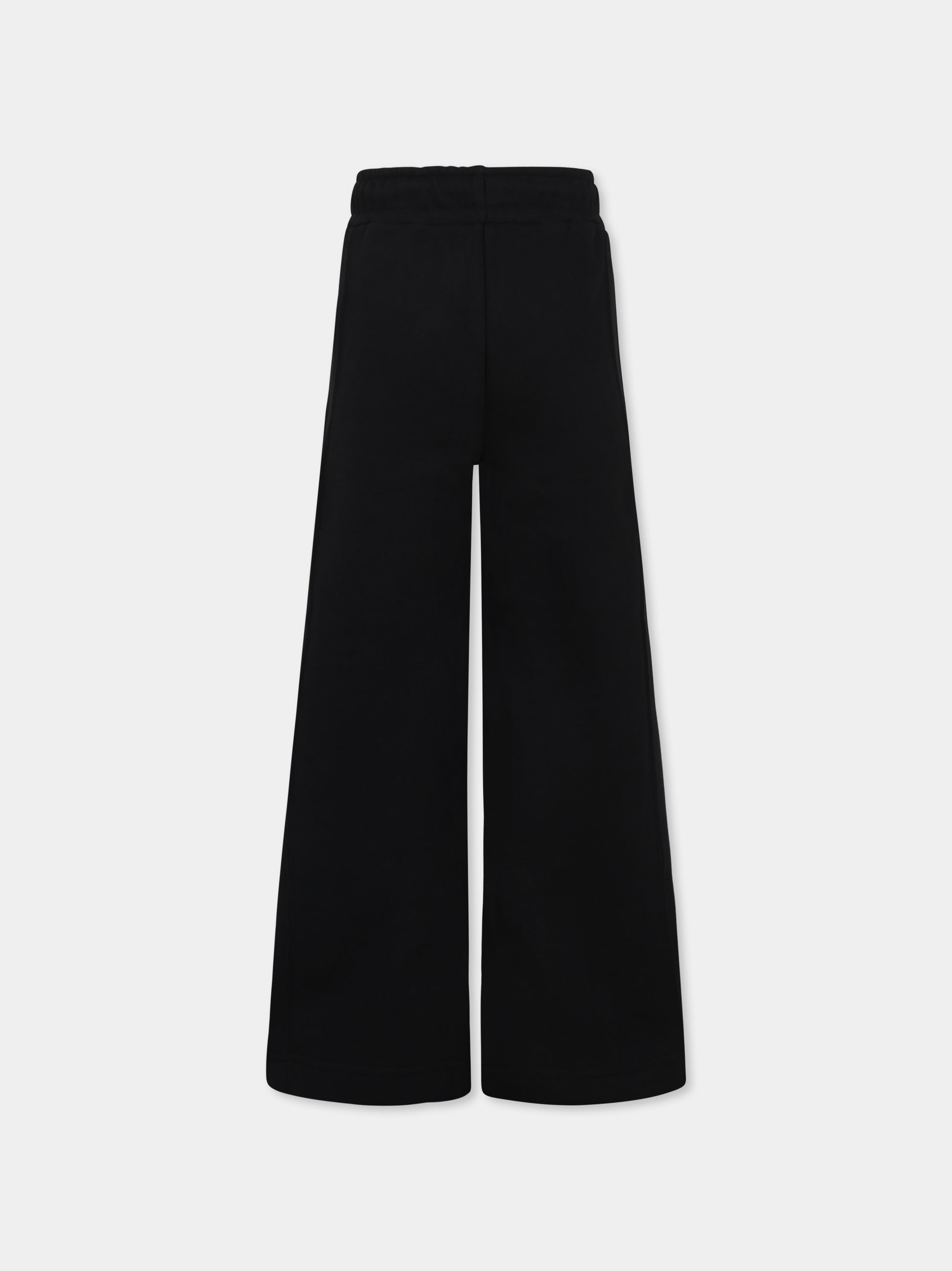 Pantaloni neri per bambina con logo,Msgm Kids,F4MSJGFP066 110