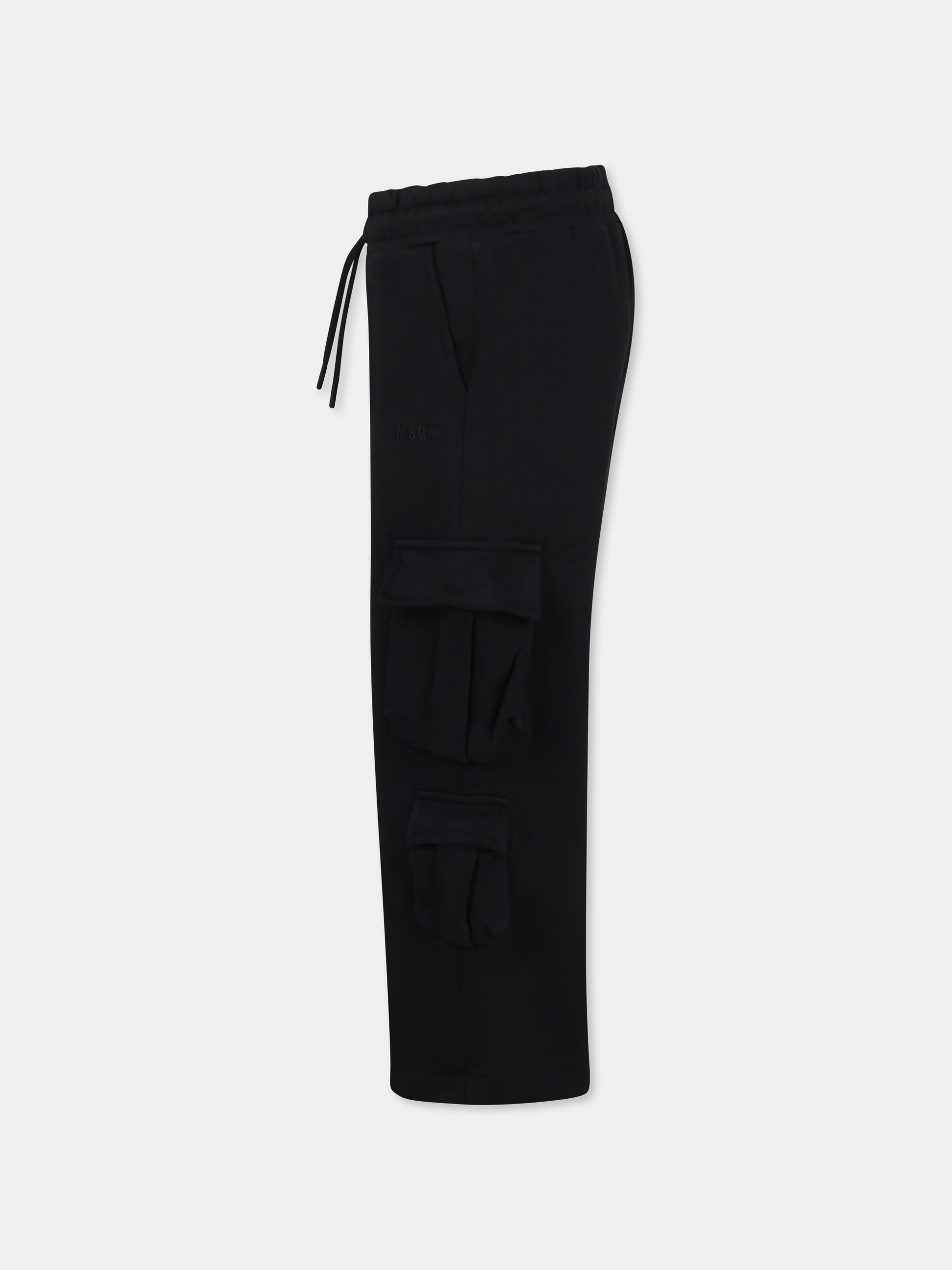 Pantaloni neri per bambina con logo,Msgm Kids,F4MSJGFP192 110
