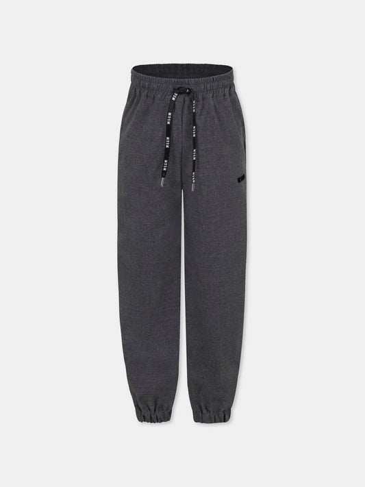 Pantaloni grigi per bambina con logo,Msgm Kids,F4MSJGPA237 101