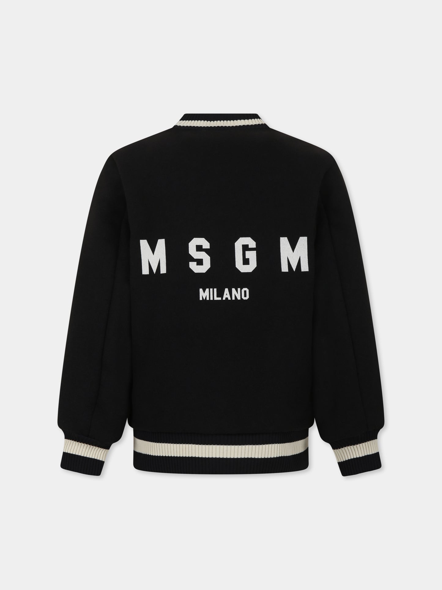 Bomber nero per bambini con logo,Msgm Kids,F4MSJUBO171 110
