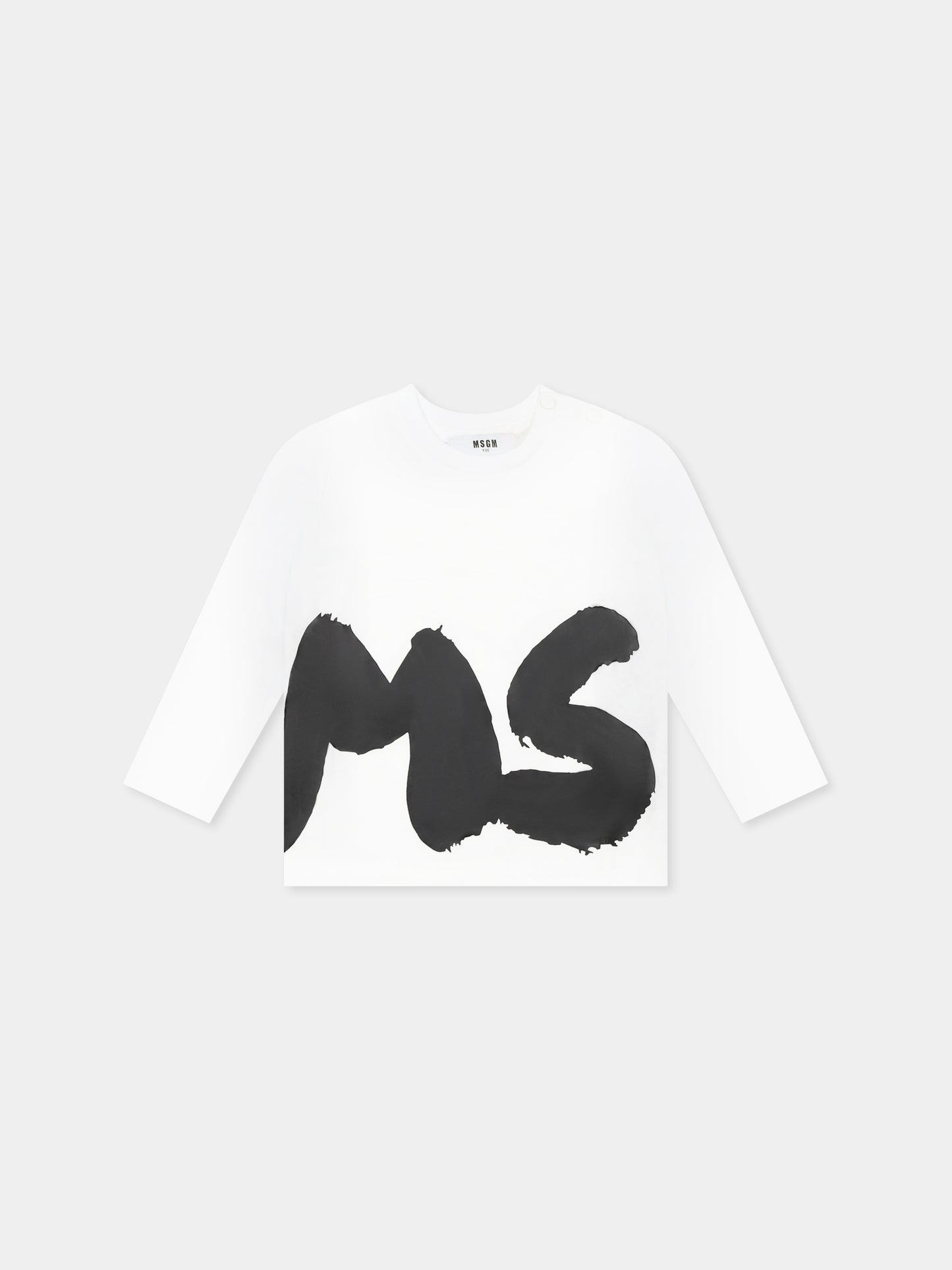 T-shirt bianca per neonati con logo,Msgm Kids,F4MSUNTH266 001