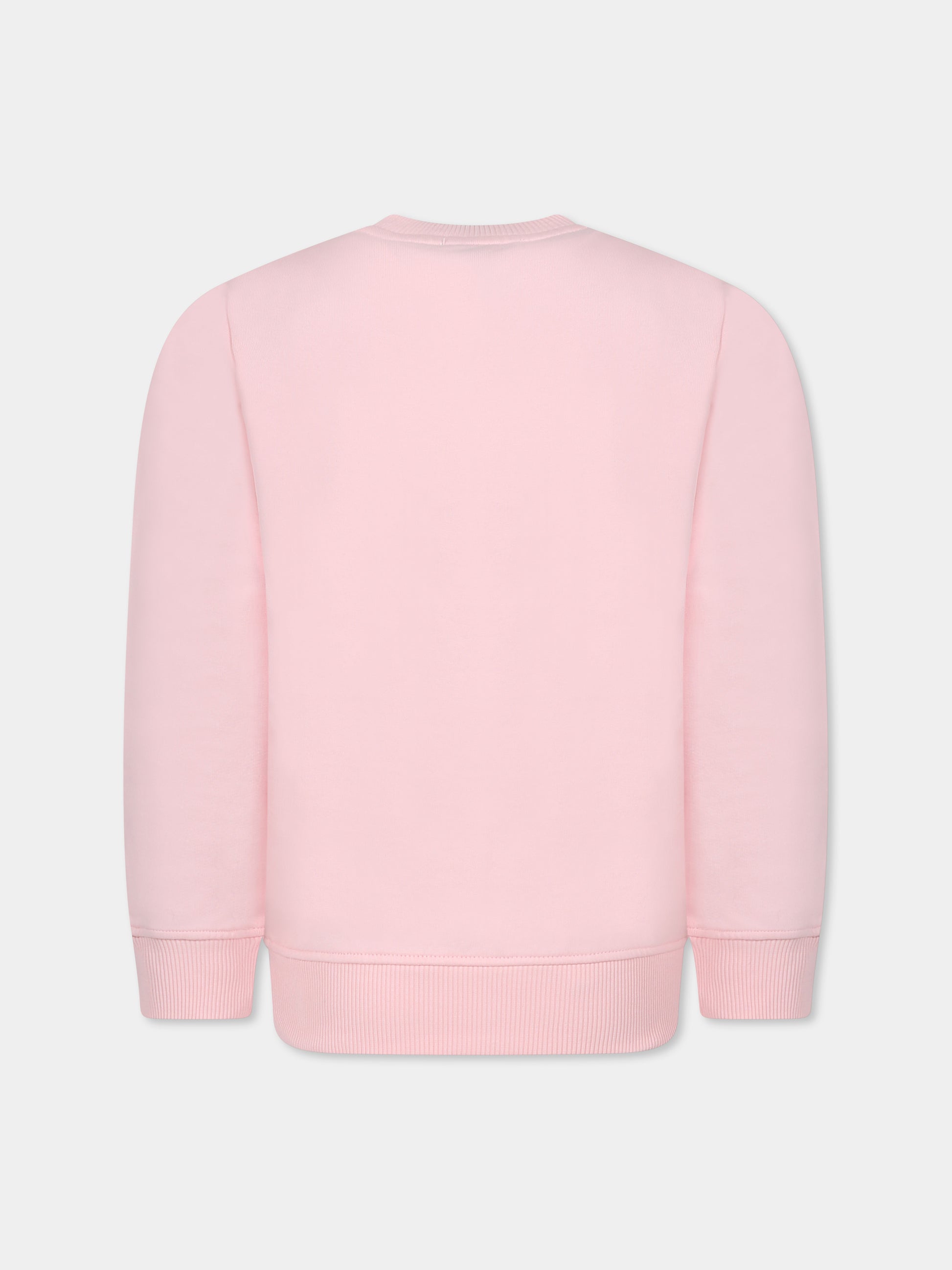 Felpa rosa per bambina con due Teddy Bears,Moschino Kids,H8F05R LCA14 50209