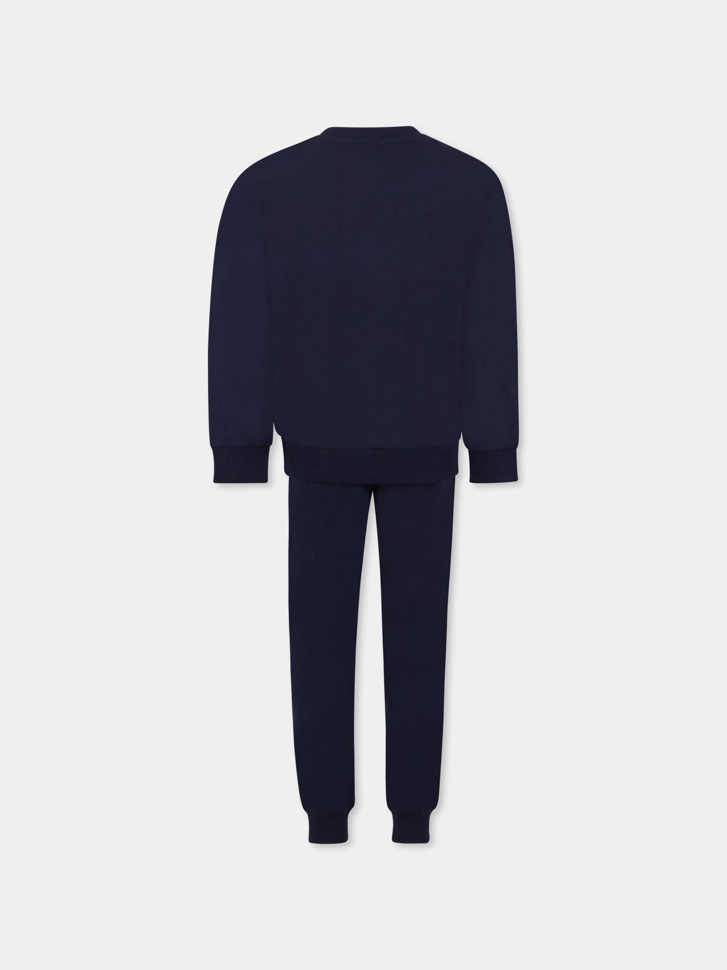 Completo blu per bambini con logo,Moschino Kids,HUK045 LDA21 40016