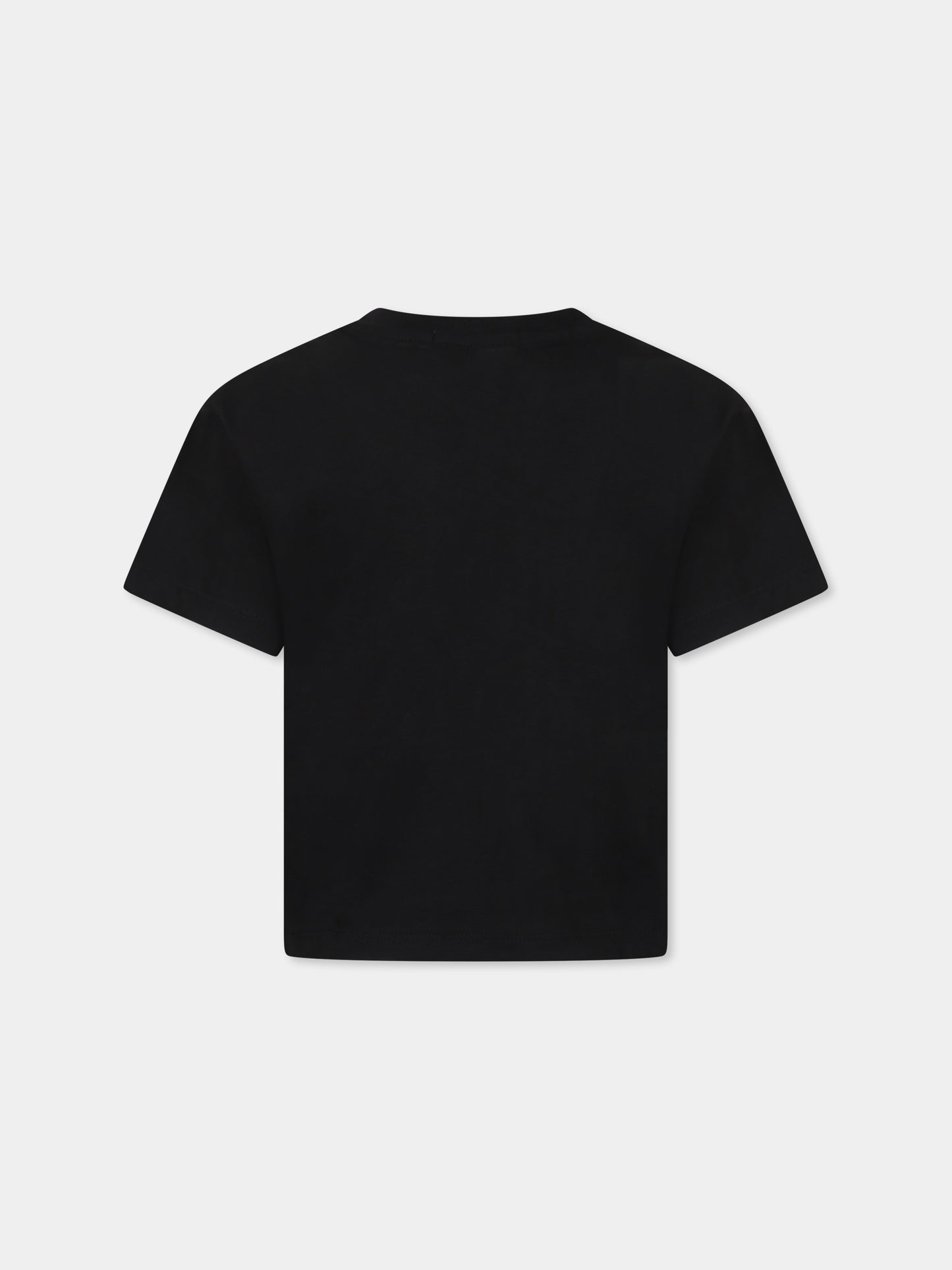 T-shirt nera per bambina con logo e lurex,Calvin Klein Kids,IG0IG02529 BEH