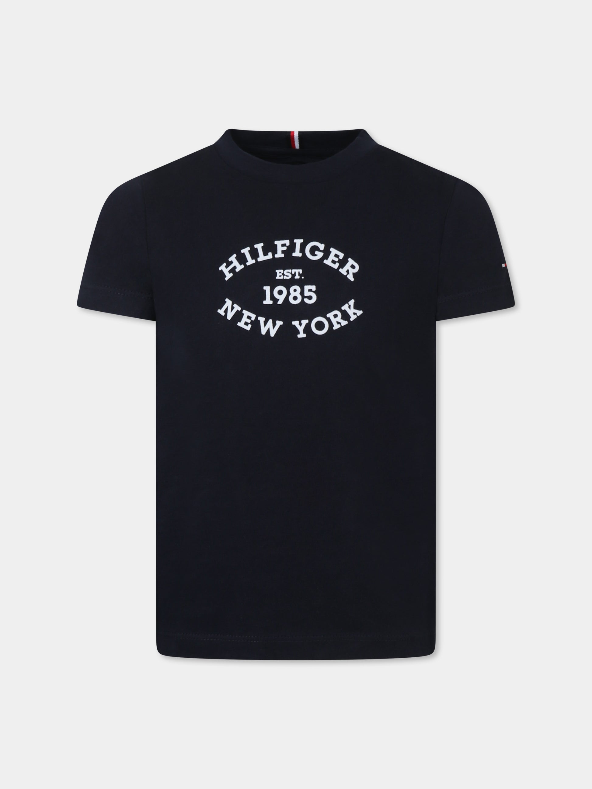 T-shirt blu per bambino con logo,Tommy Hilfiger Junior,KB0KB08658 DW5