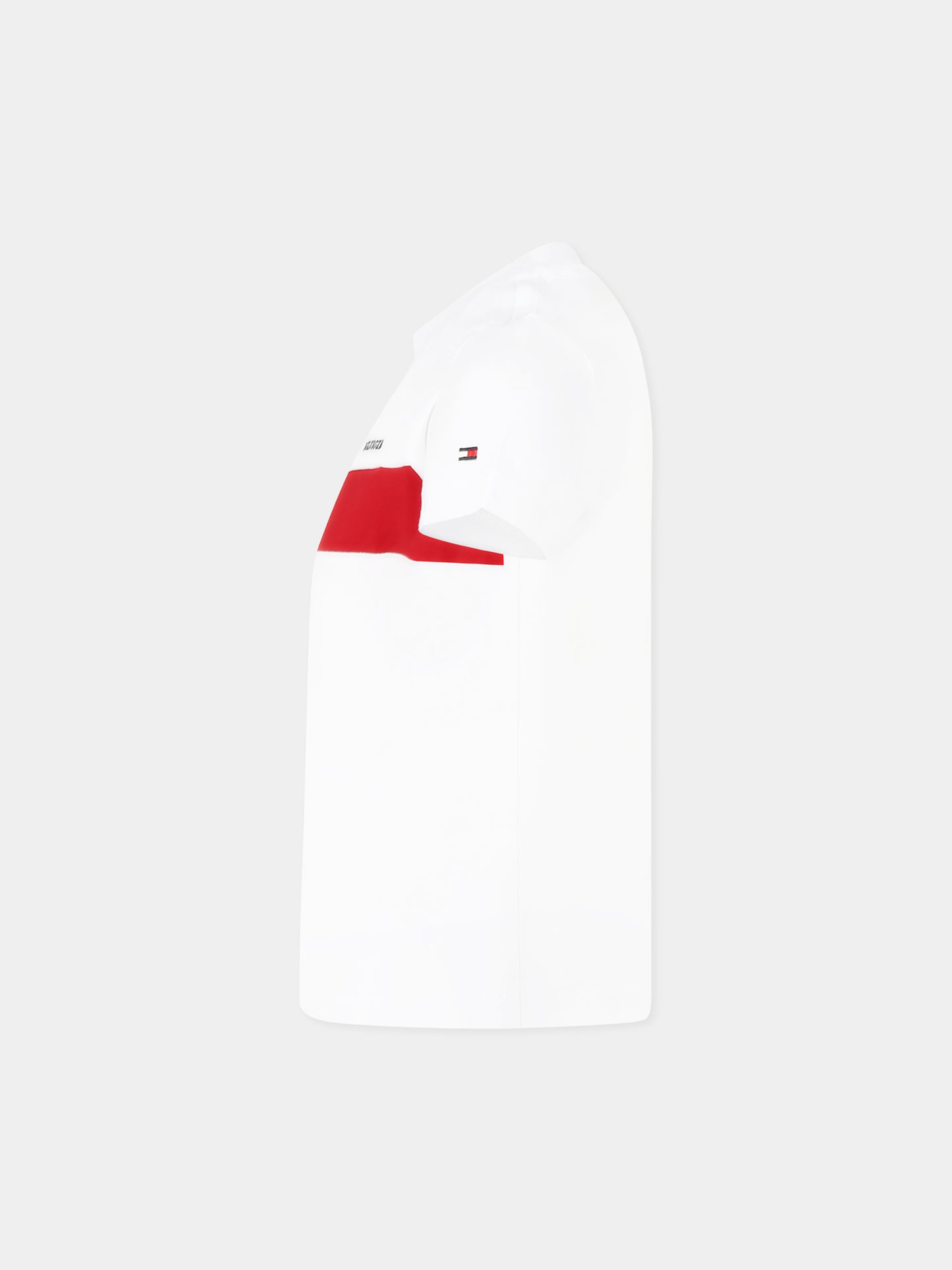 White t-shirt for boy with logo
