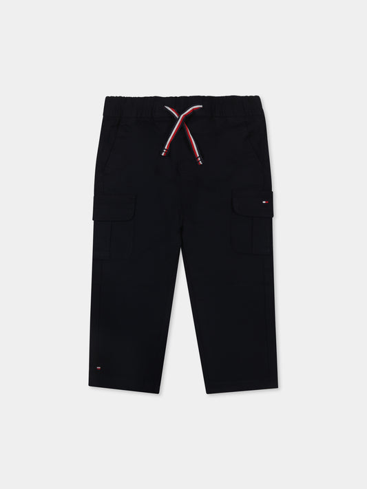 Pantaloni blu per neonato con bandierina,Tommy Hilfiger Junior,KN0KN01840 DW5