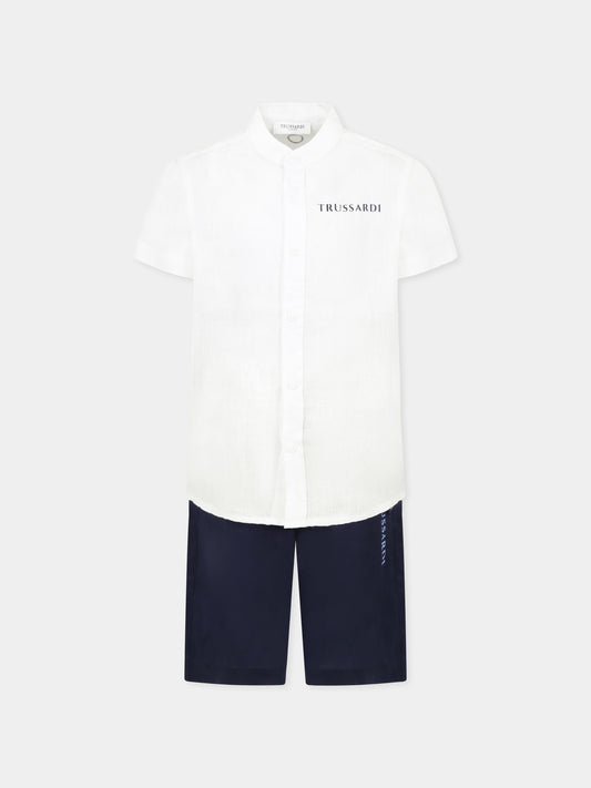 Completo blu per bambino con logo,Trussardi Junior,TBP25013CL BLACK