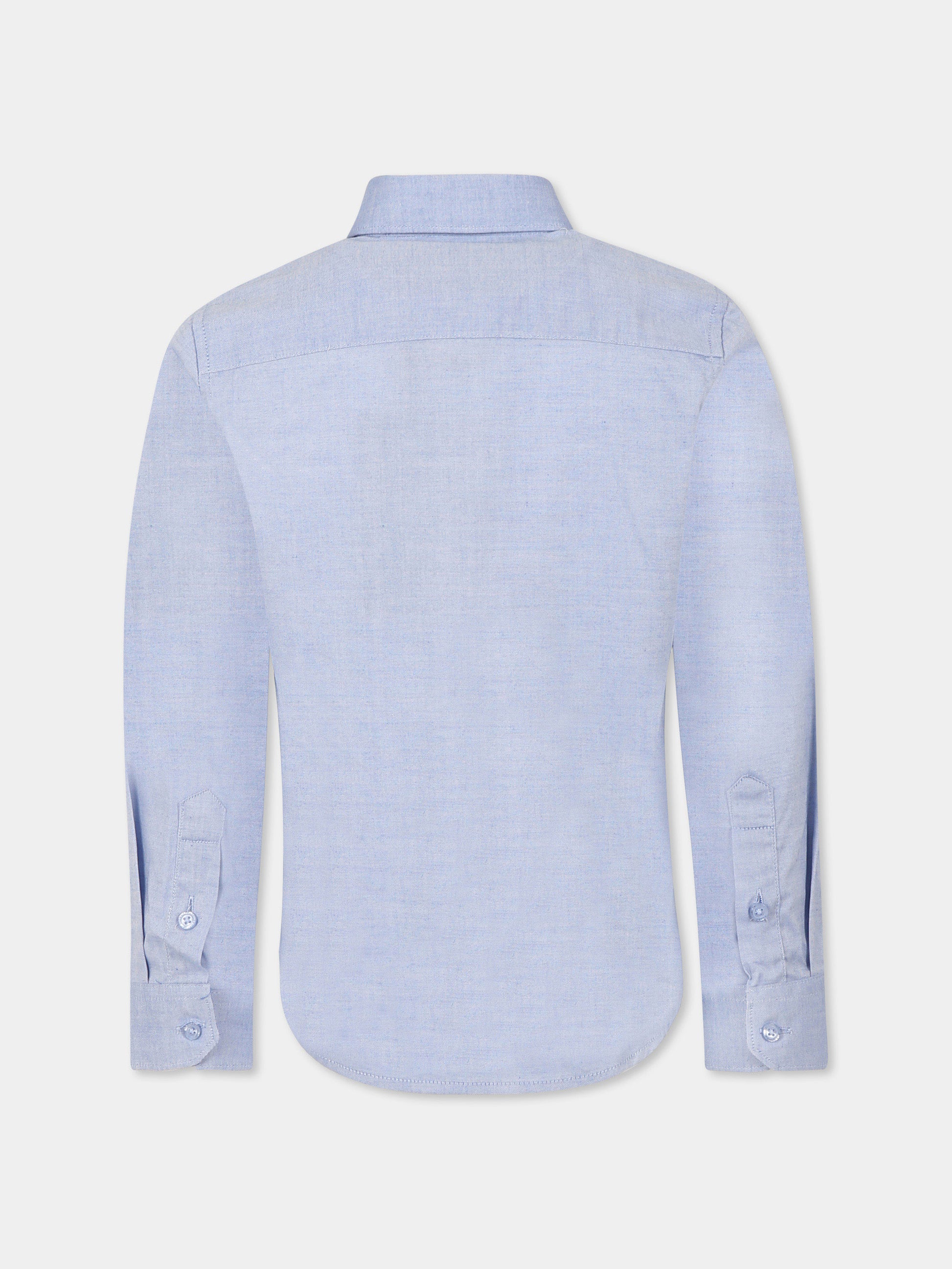 Camicia azzurra per bambino con logo,Trussardi Junior,TBP25018CA AZURE DUST