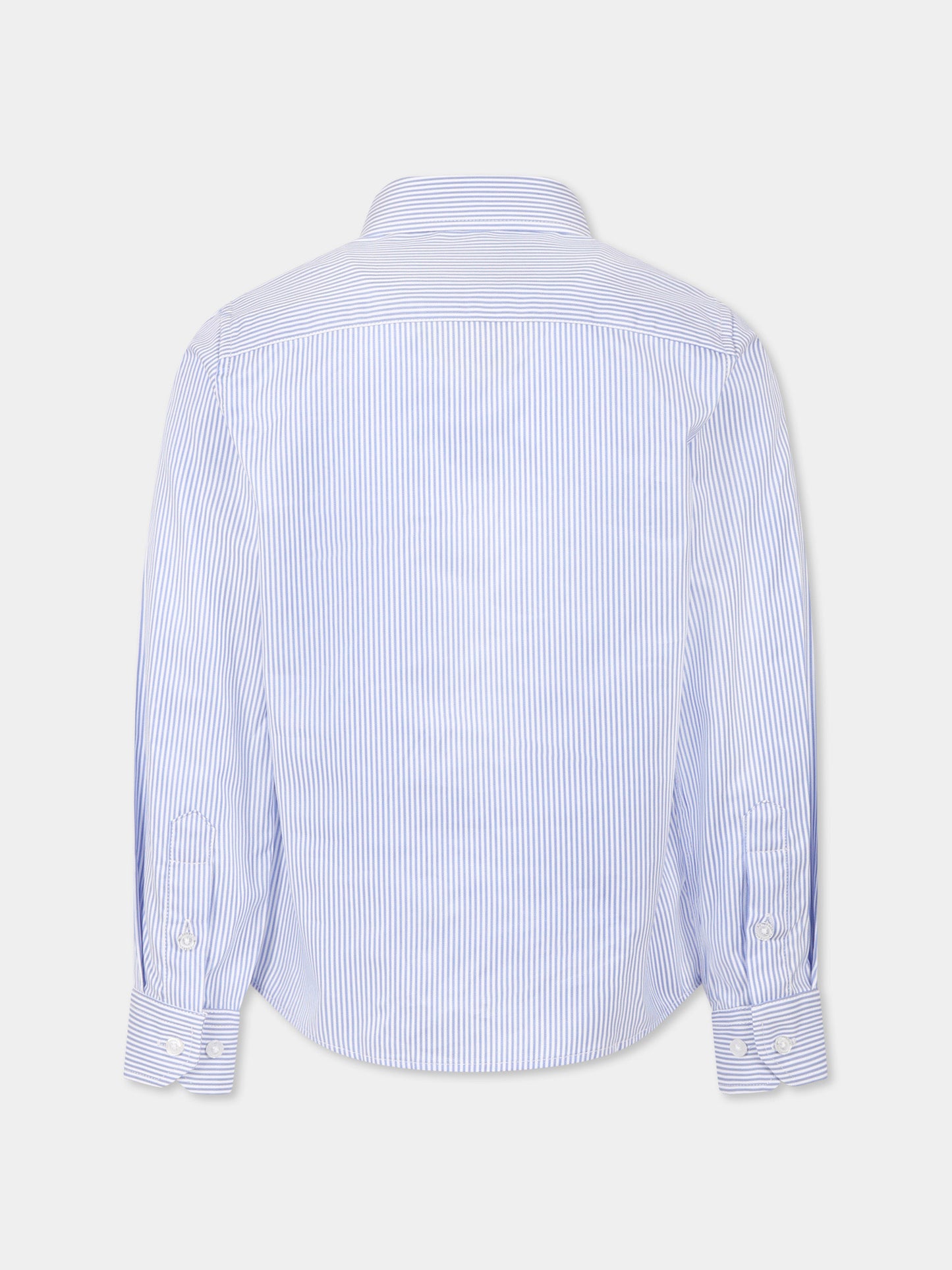 Camicia azzurra per bambino con logo,Trussardi Junior,TBP25019CA BLUE NAVY