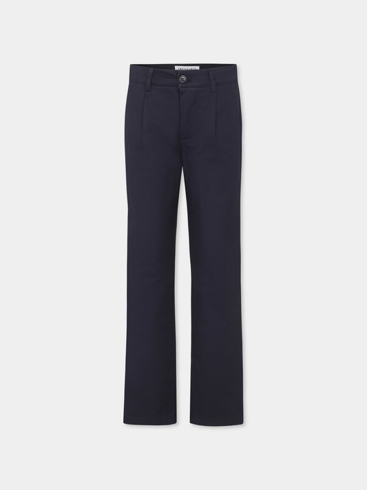 Pantaloni blu per bambino con logo,Trussardi Junior,TBP25021PA BLUE NAVY