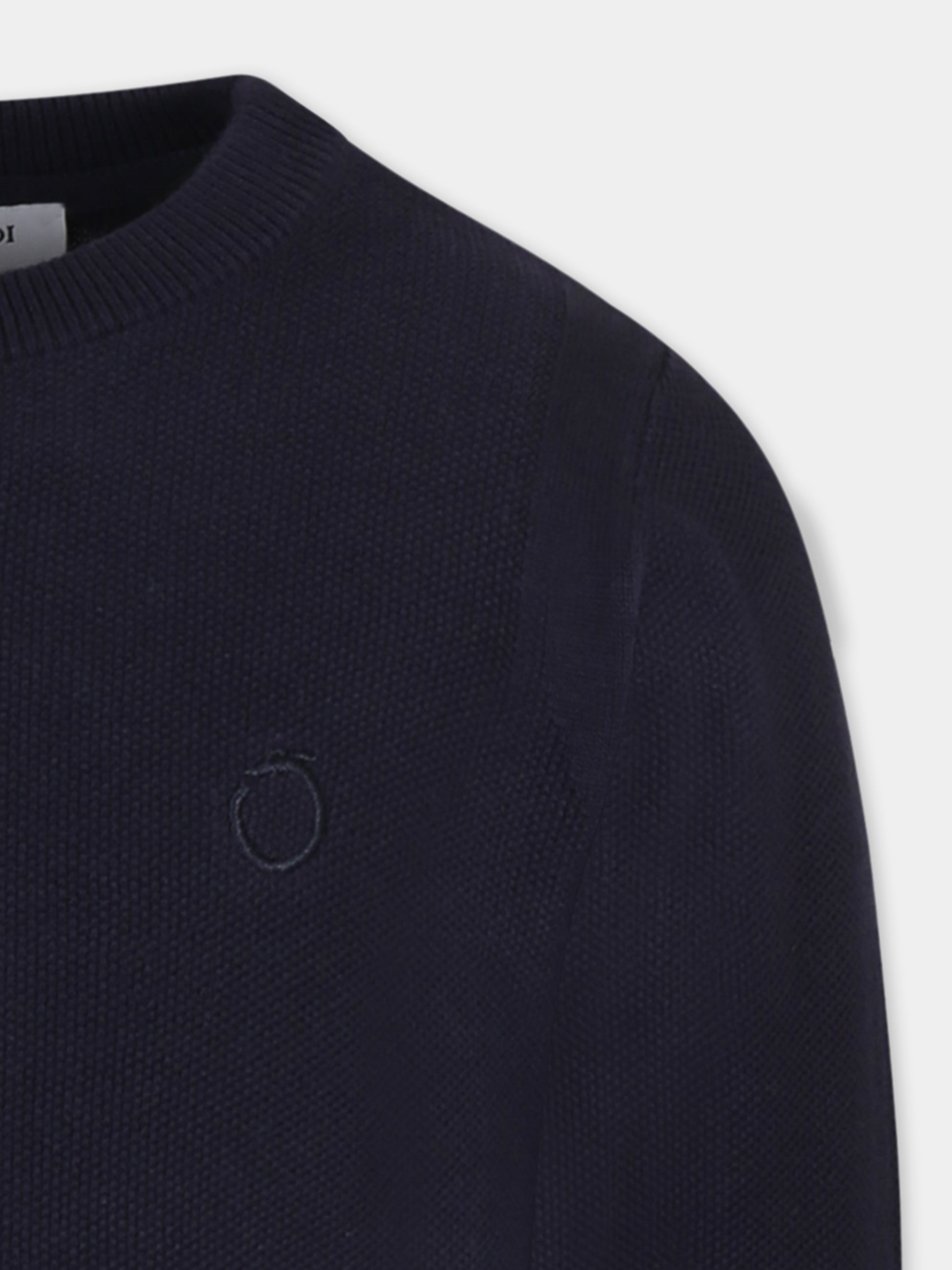 Maglione blu per bambino con logo,Trussardi Junior,TBP25033MA BLUE NAVY