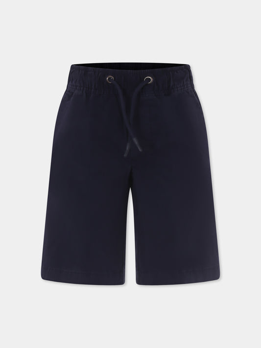 Shorts blu per bambino con logo,Trussardi Junior,TBP25076BE BLUE NAVY
