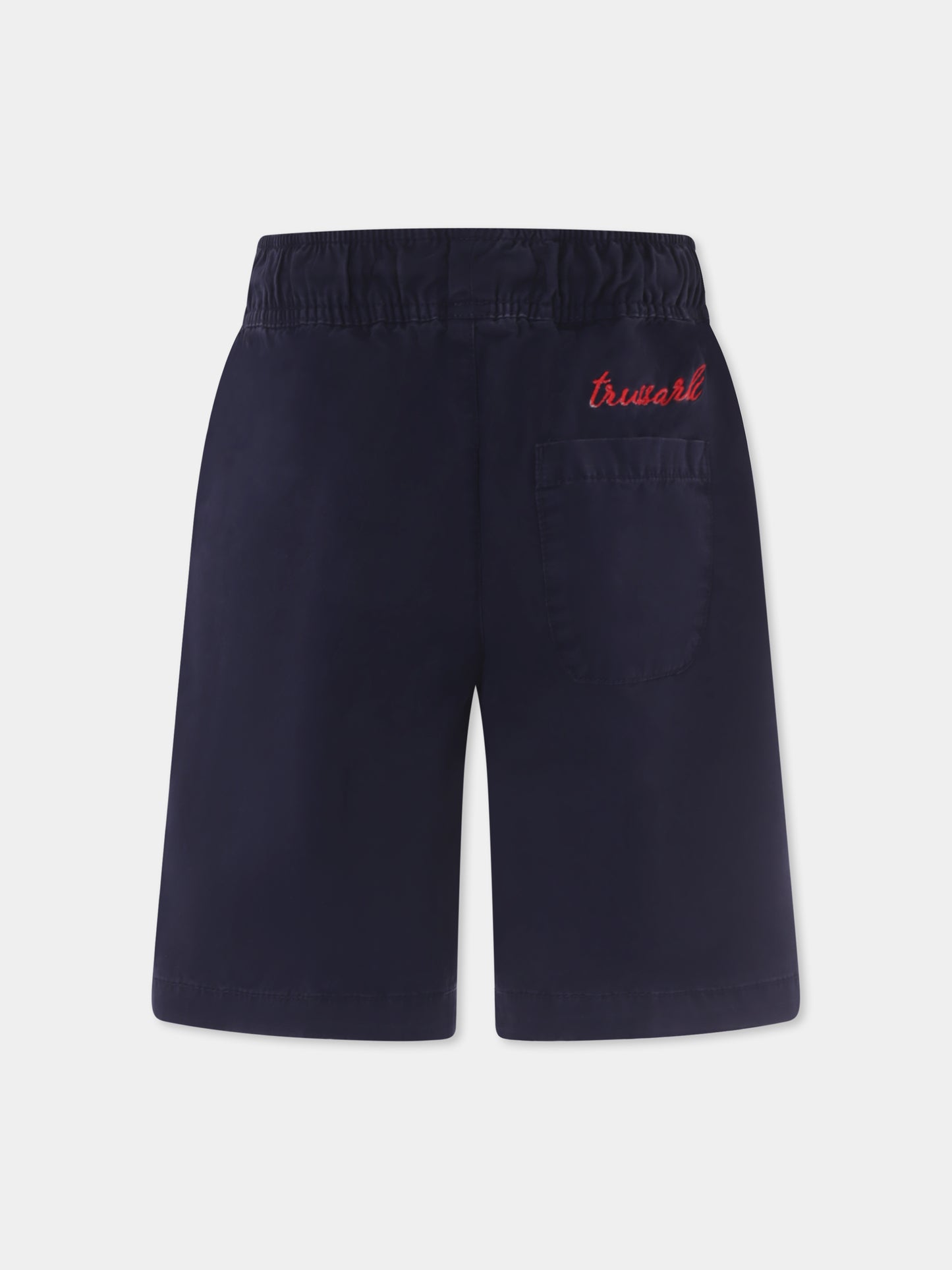 Shorts blu per bambino con logo,Trussardi Junior,TBP25076BE BLUE NAVY