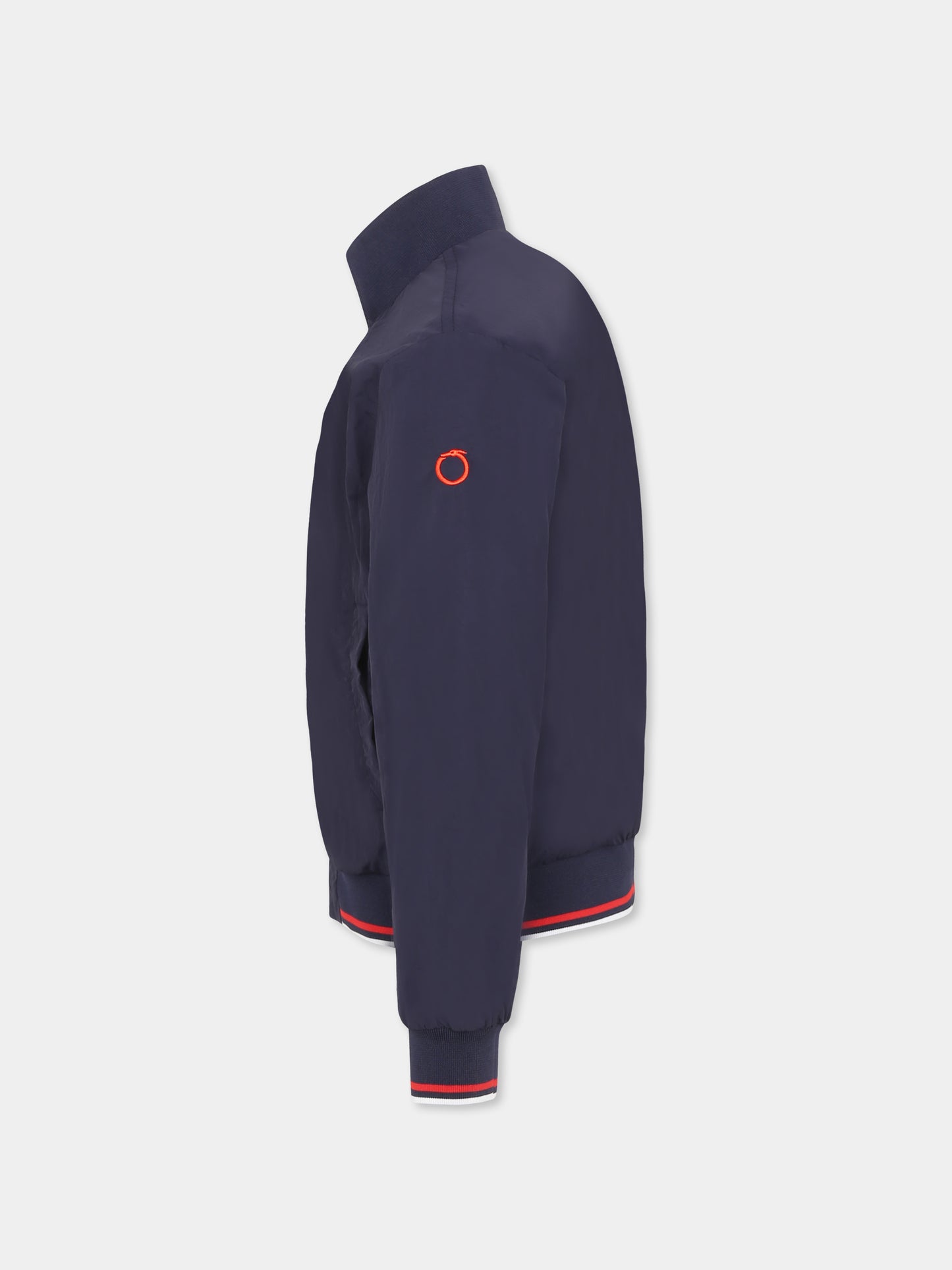 Blue windbreaker jacket for boy with logo