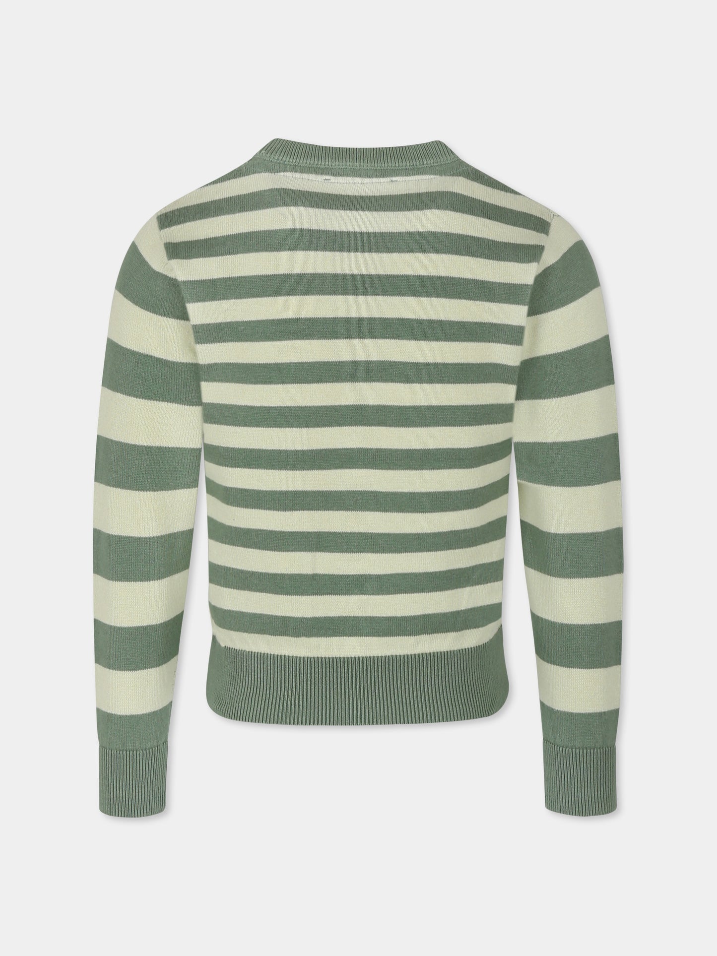 Maglione verde per bambino con logo,Trussardi Junior,TBP25109MA GREEN TEA