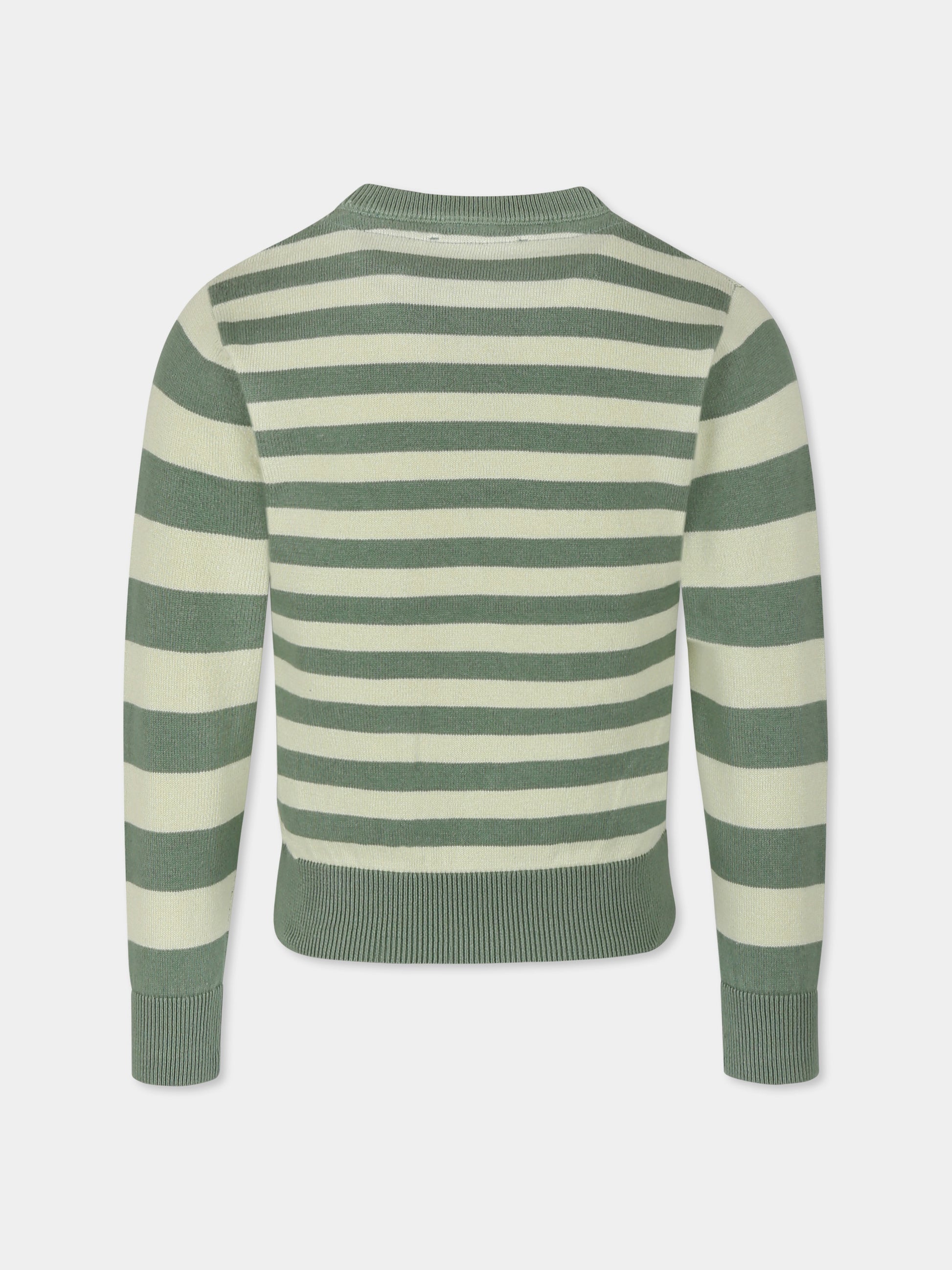 Maglione verde per bambino con logo,Trussardi Junior,TBP25109MA GREEN TEA