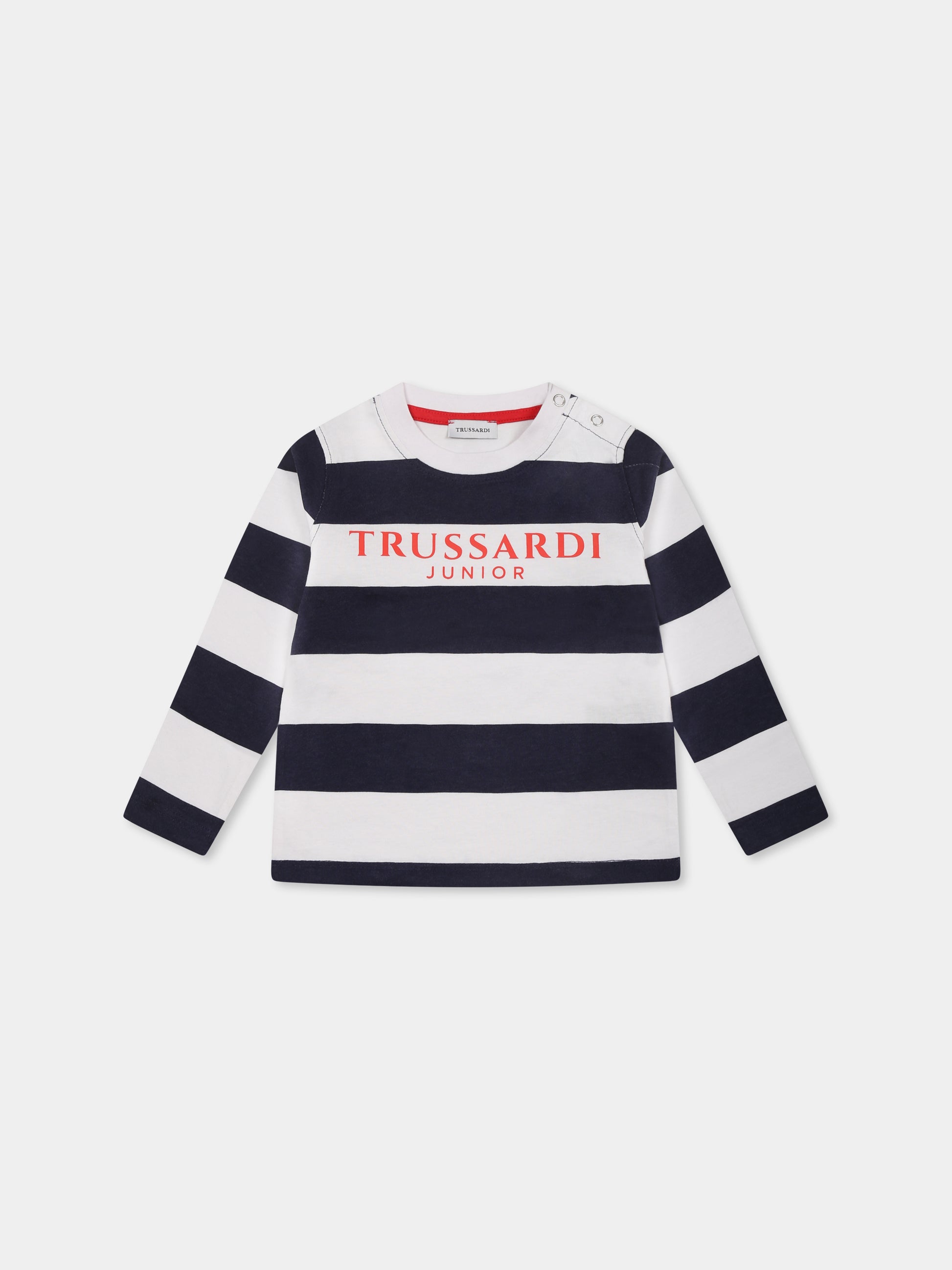T-shirt bianca per neonato con logo,Trussardi Junior,TIP25056TS WHITE