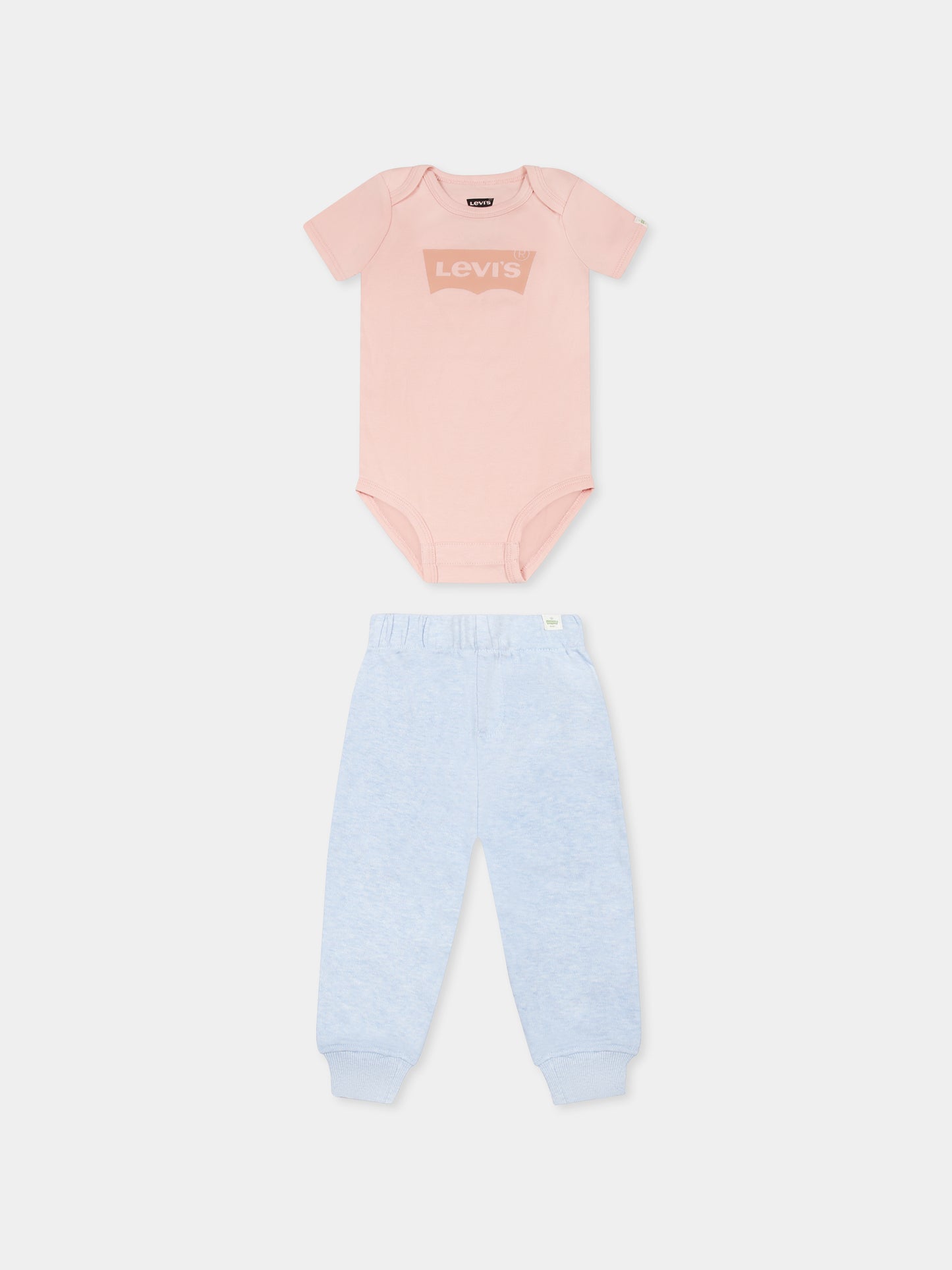 Pink suit for baby girl with logo