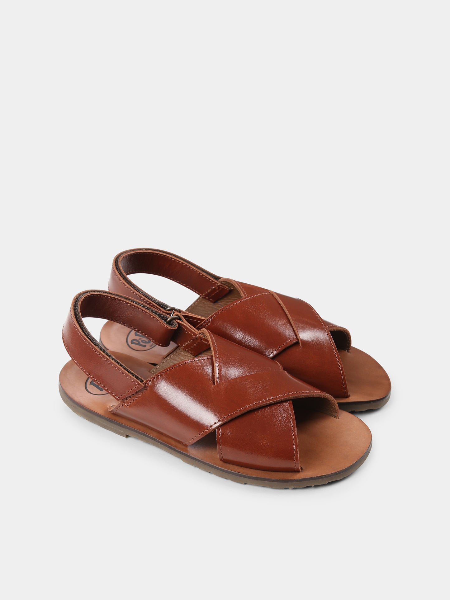 Sandali marroni per bambina,Pèpè,1241 VLC SERRPN MARRONE