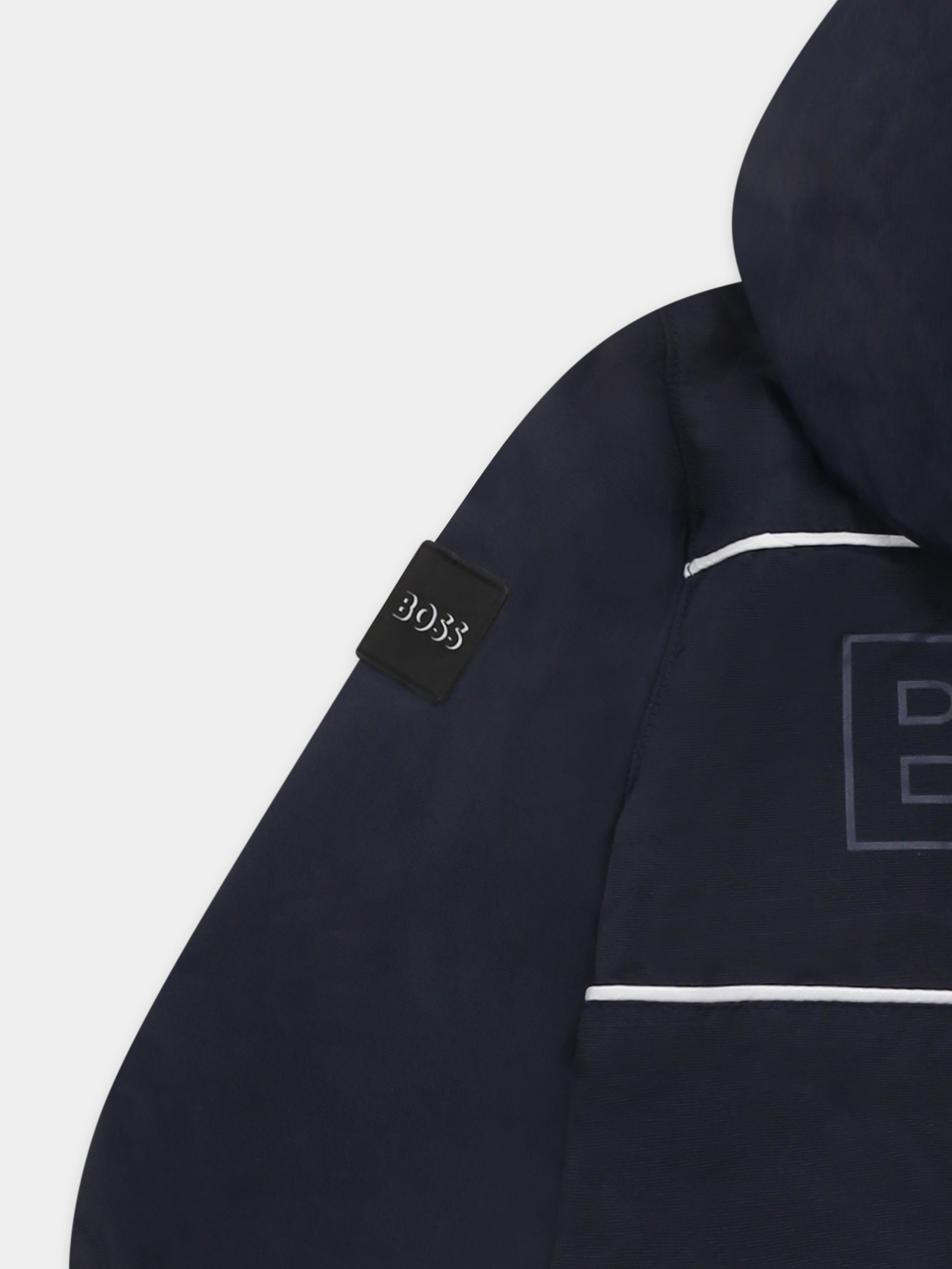 Giacca a vento blu per neonato con logo,Boss,J50620 849