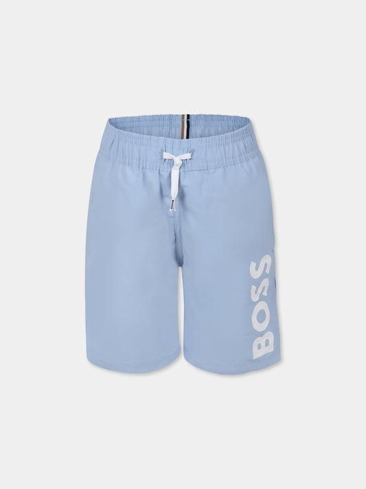 Boxer mare celeste per bambino con logo,Boss,J50662 783