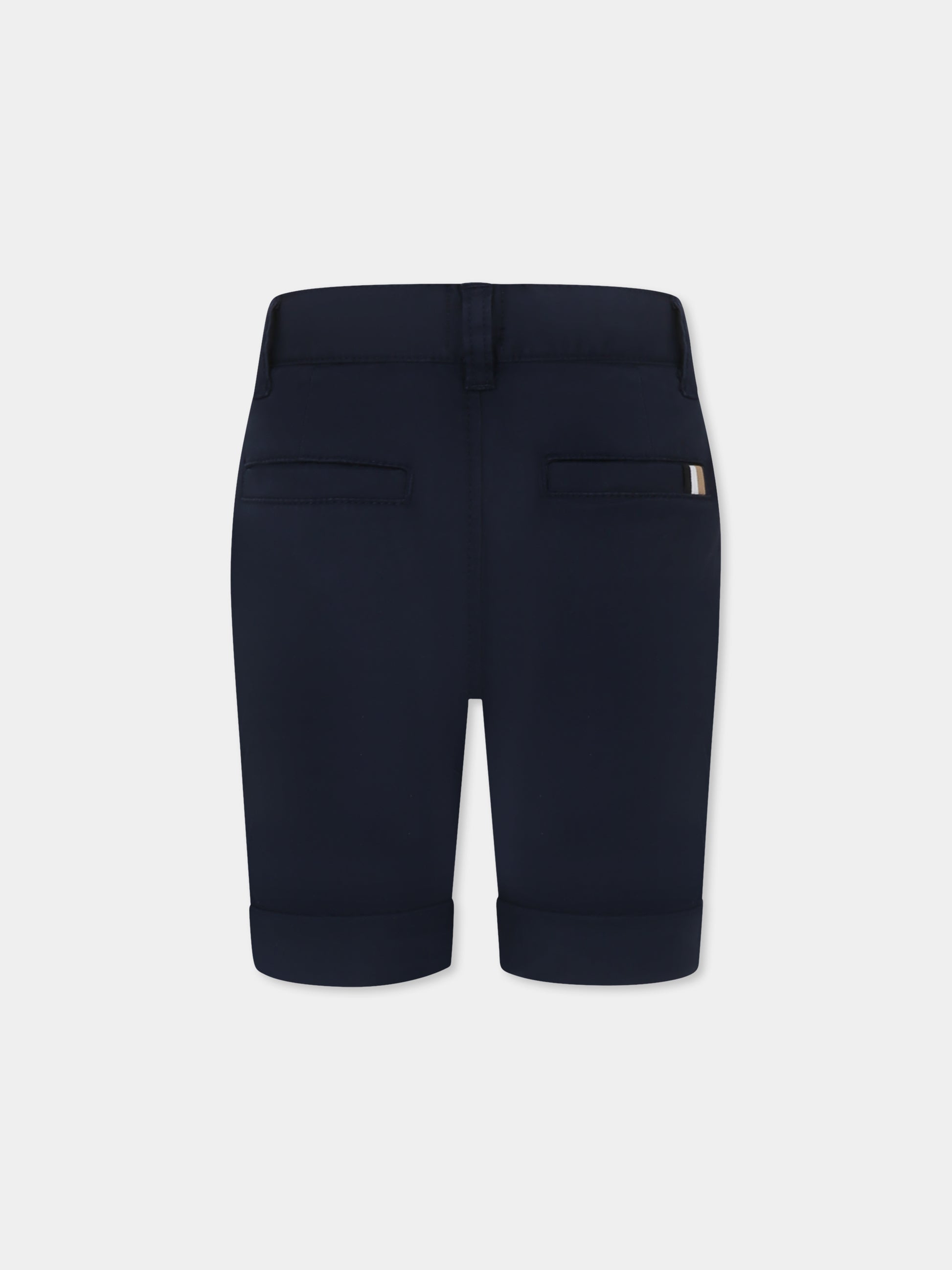 Shorts blu per bambino con logo,Boss,J50682 849