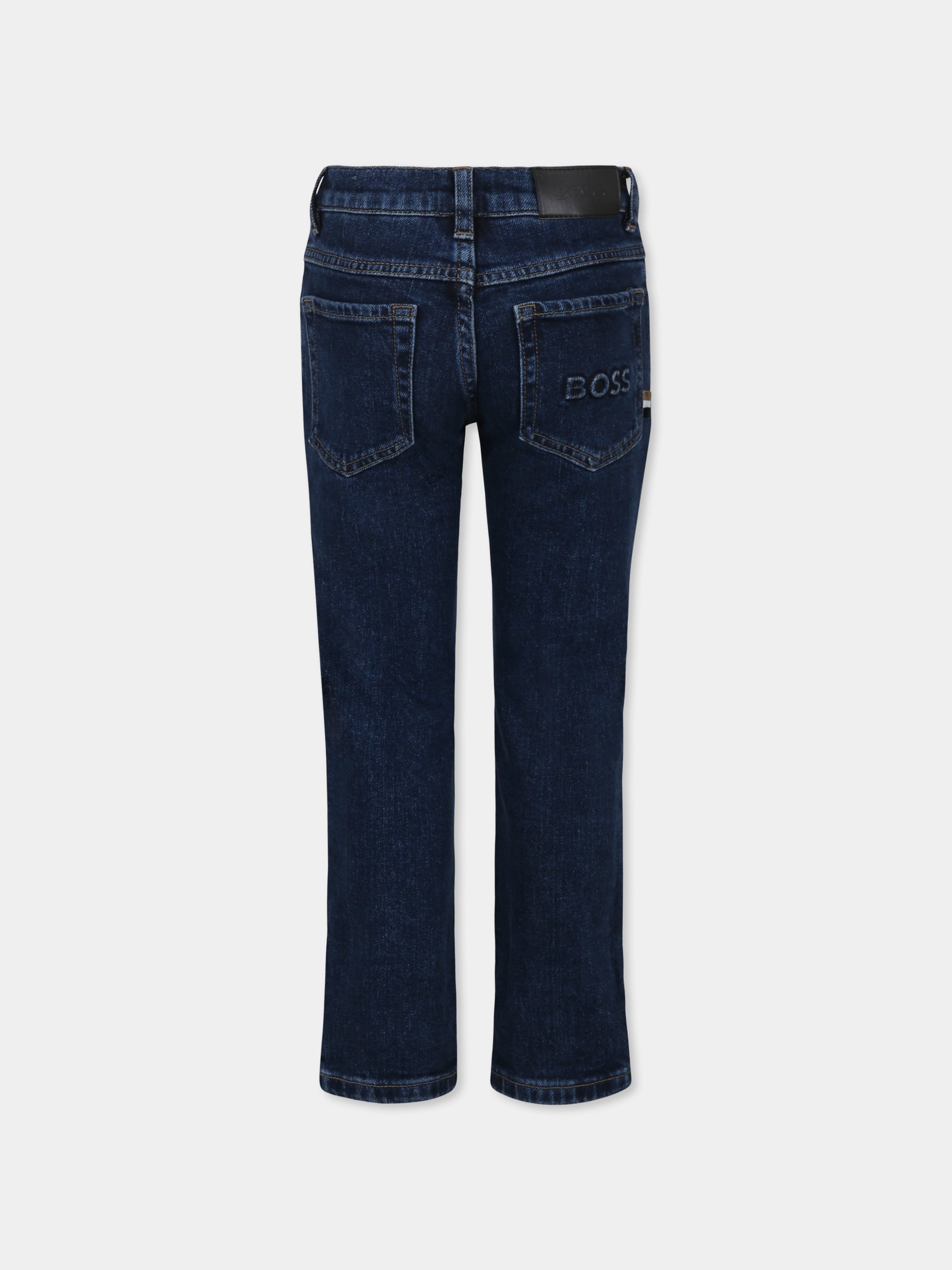 Jeans denim per bambino con logo,Boss,J50691 Z07