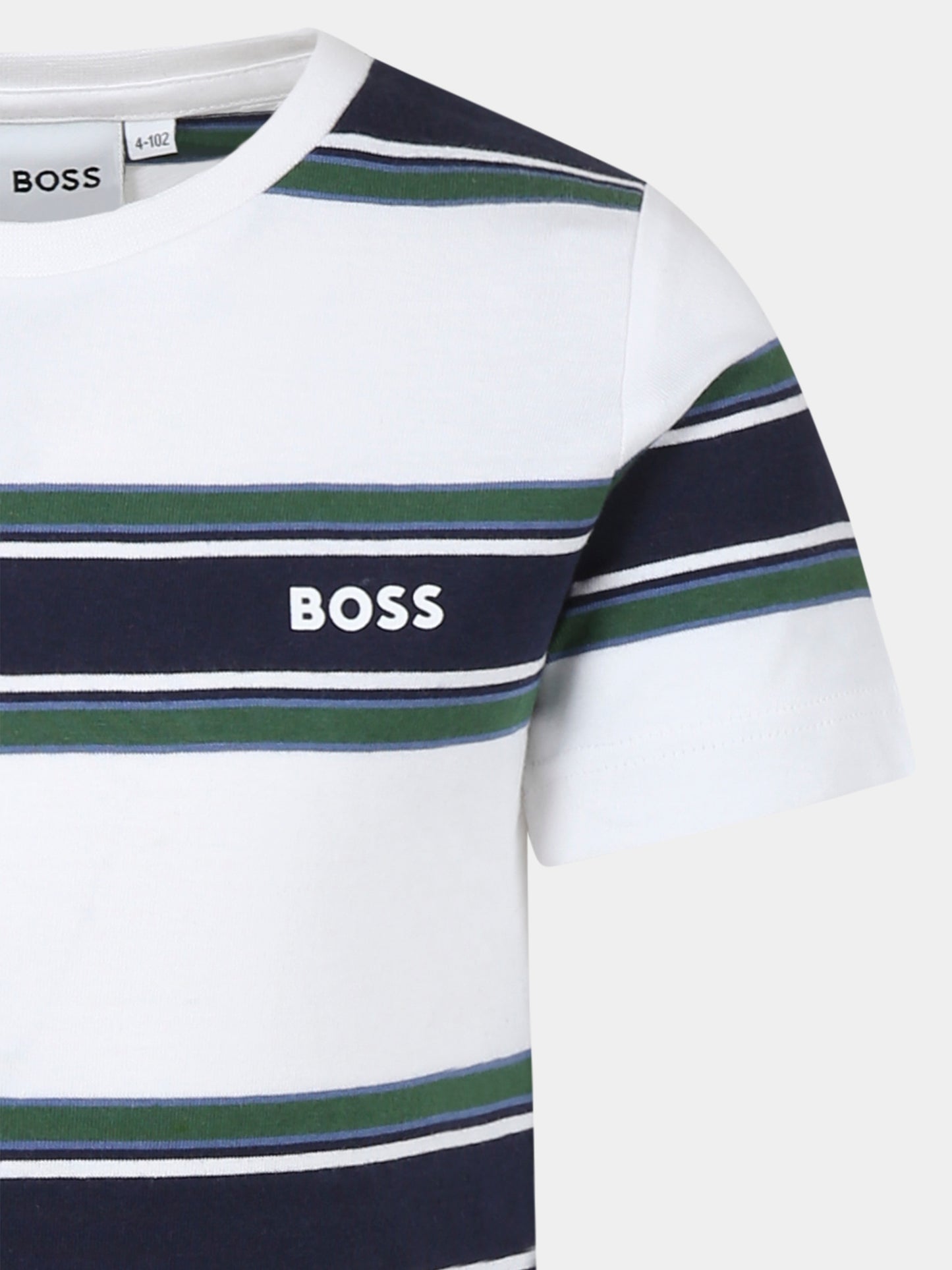 T-shirt bianca per bambino con logo,Boss,J50721 N56