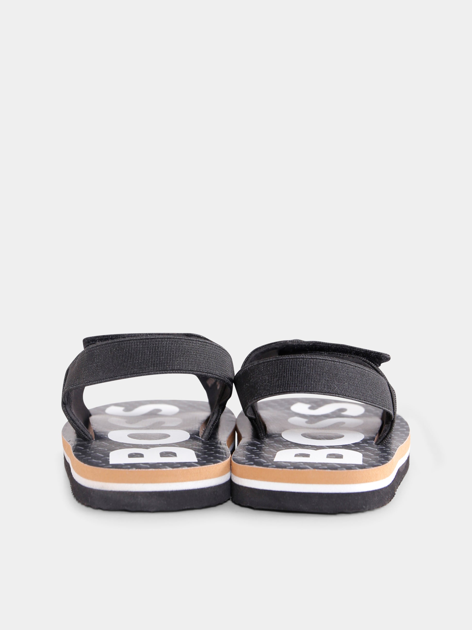 Sandali neri per neonato con logo,Boss,J50889 09B