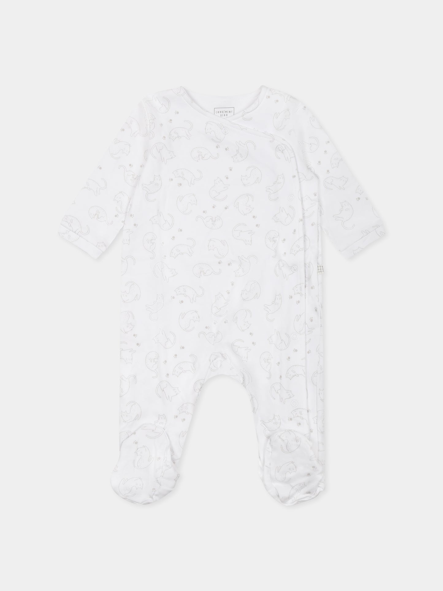 Set tutina bianco per neonati con gatto,Carrement Beau,Y30004 10P