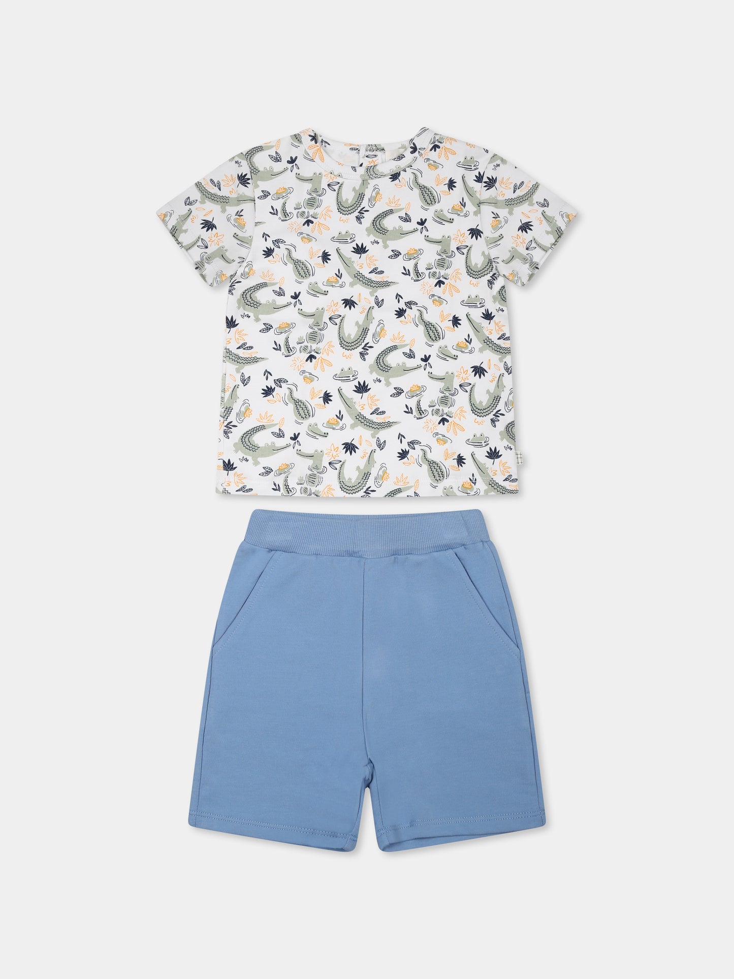 Completo multicolor per neonato con stampa coccodrillo all over,Carrement Beau,Y30009 N48