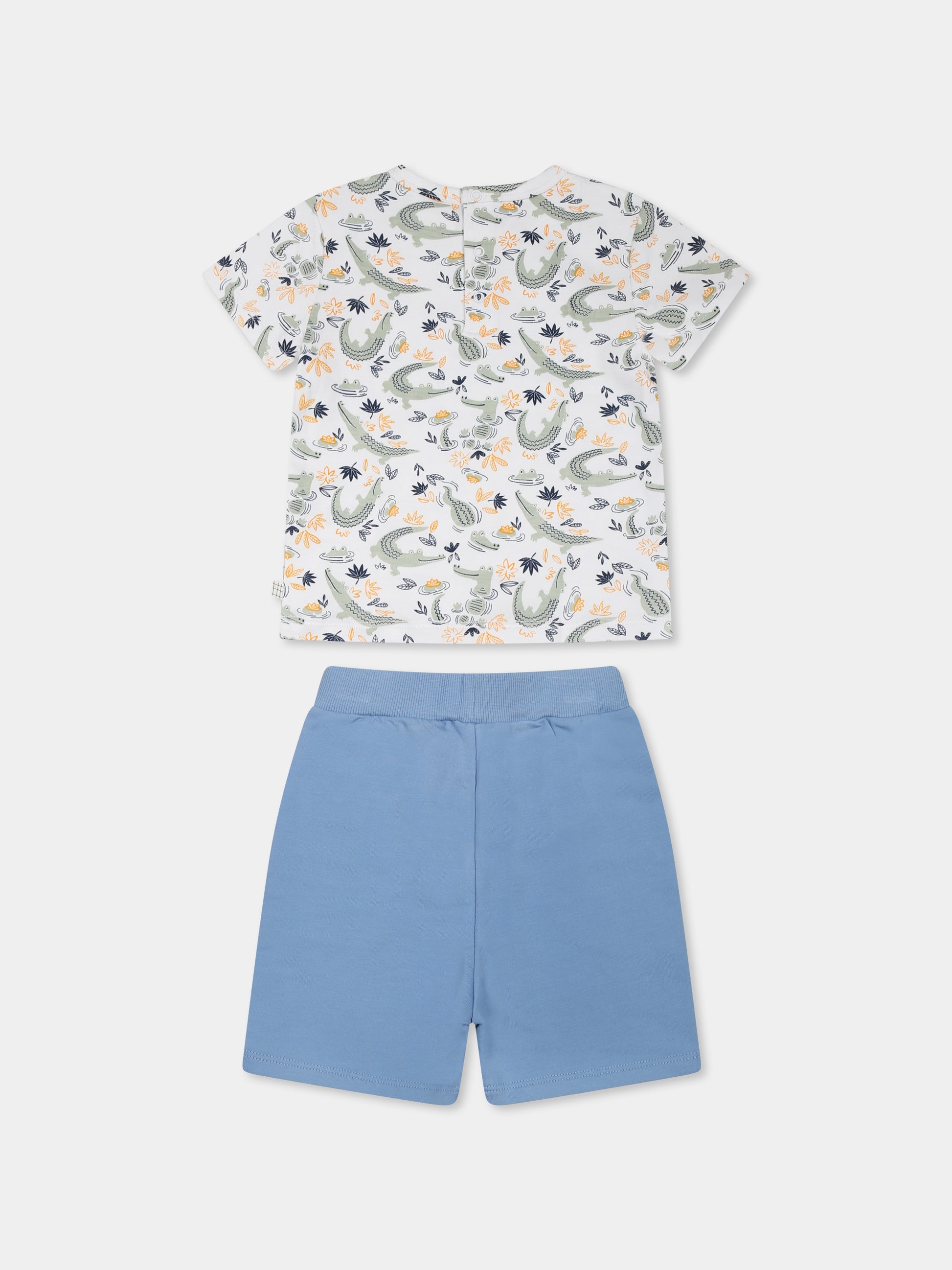 Completo multicolor per neonato con stampa coccodrillo all over,Carrement Beau,Y30009 N48