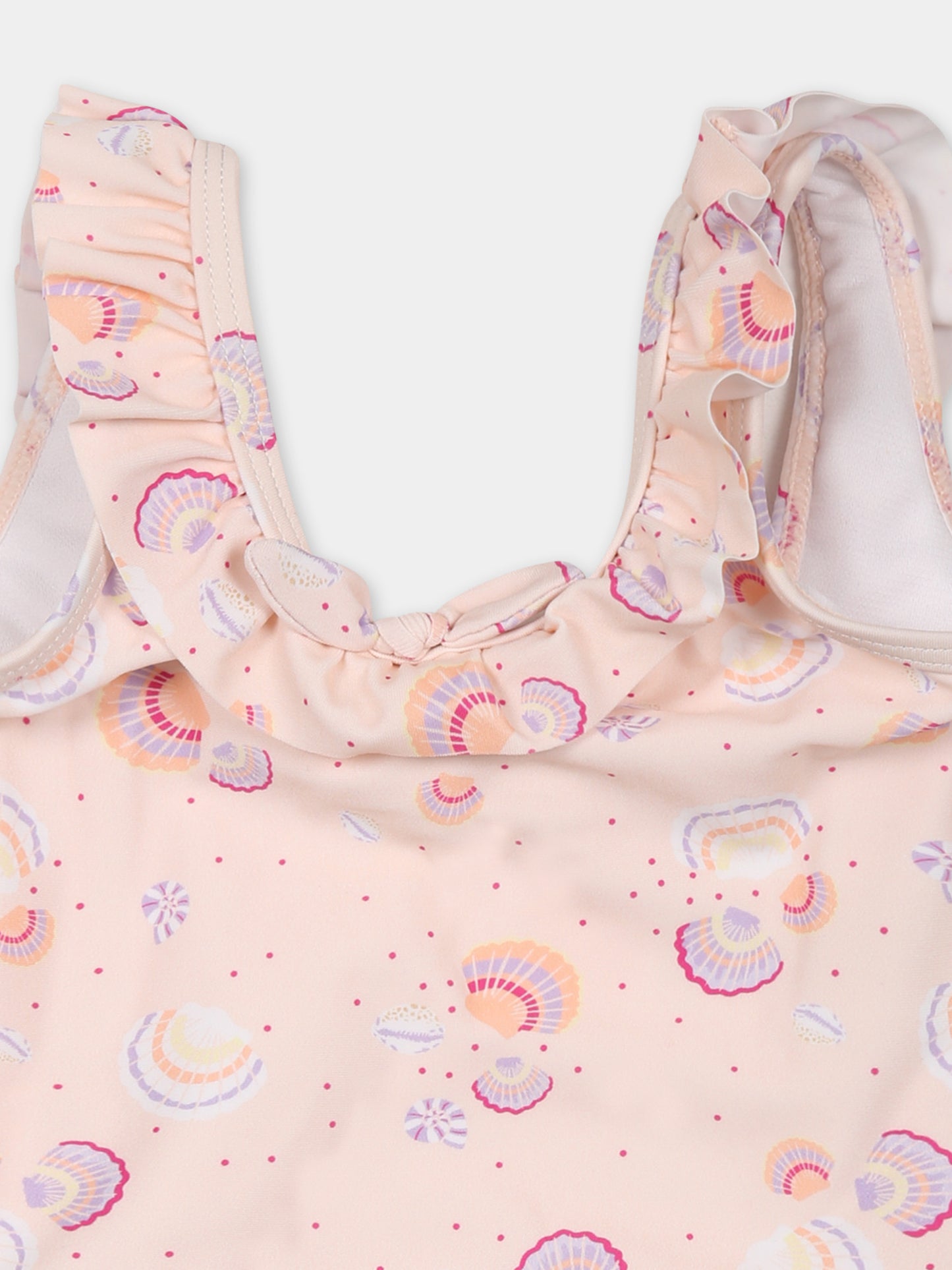 Costume intero rosa per neonata con conchiglie,Carrement Beau,Y30061 43B