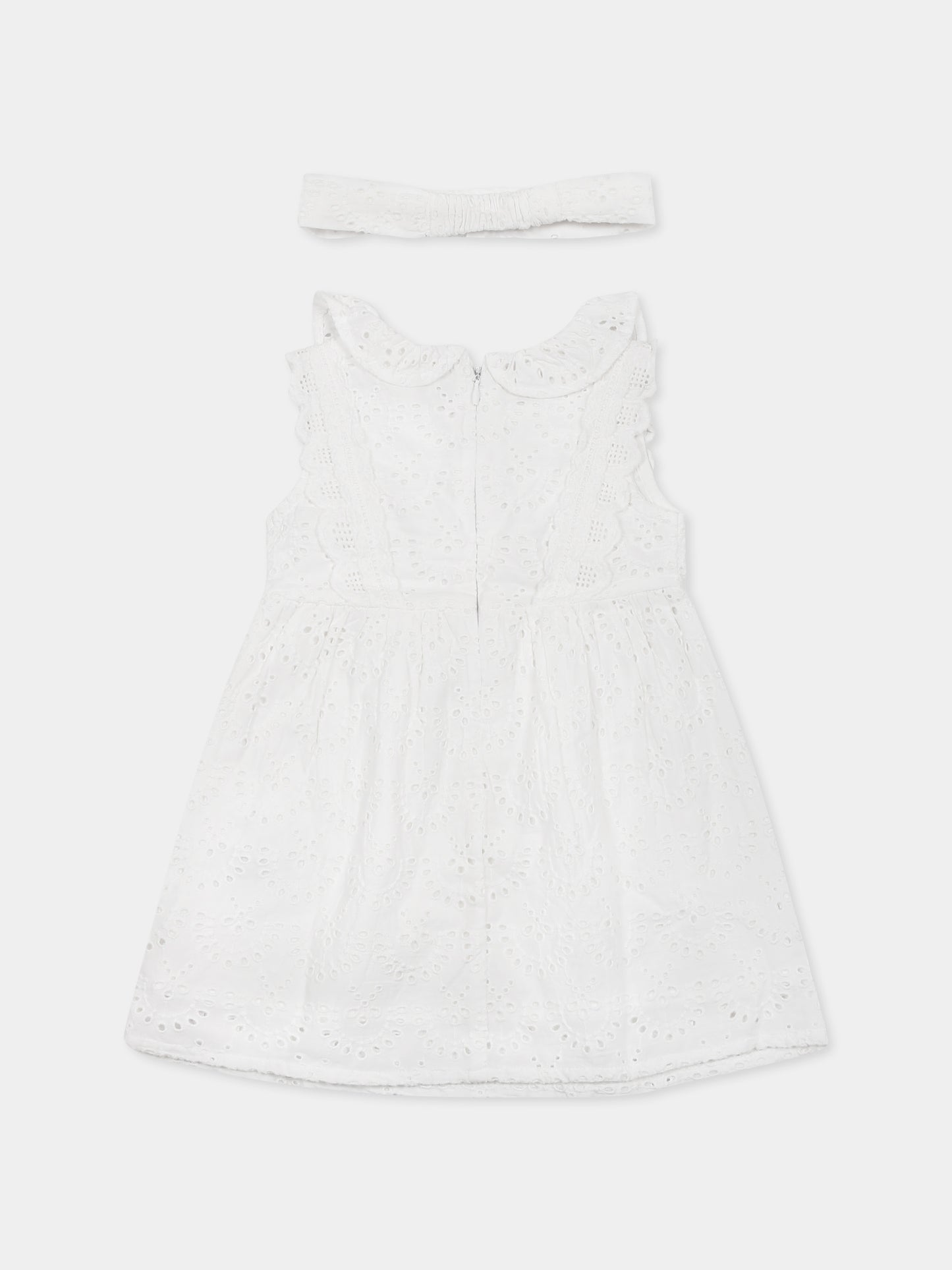 Vestito bianco per neonata con logo,Carrement Beau,Y30088 10P