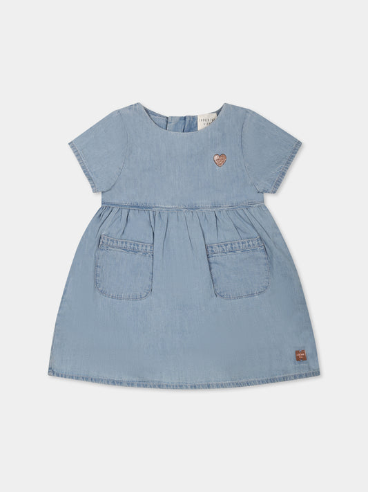 Vestito denim per neonata con cuore,Carrement Beau,Y30089 Z10