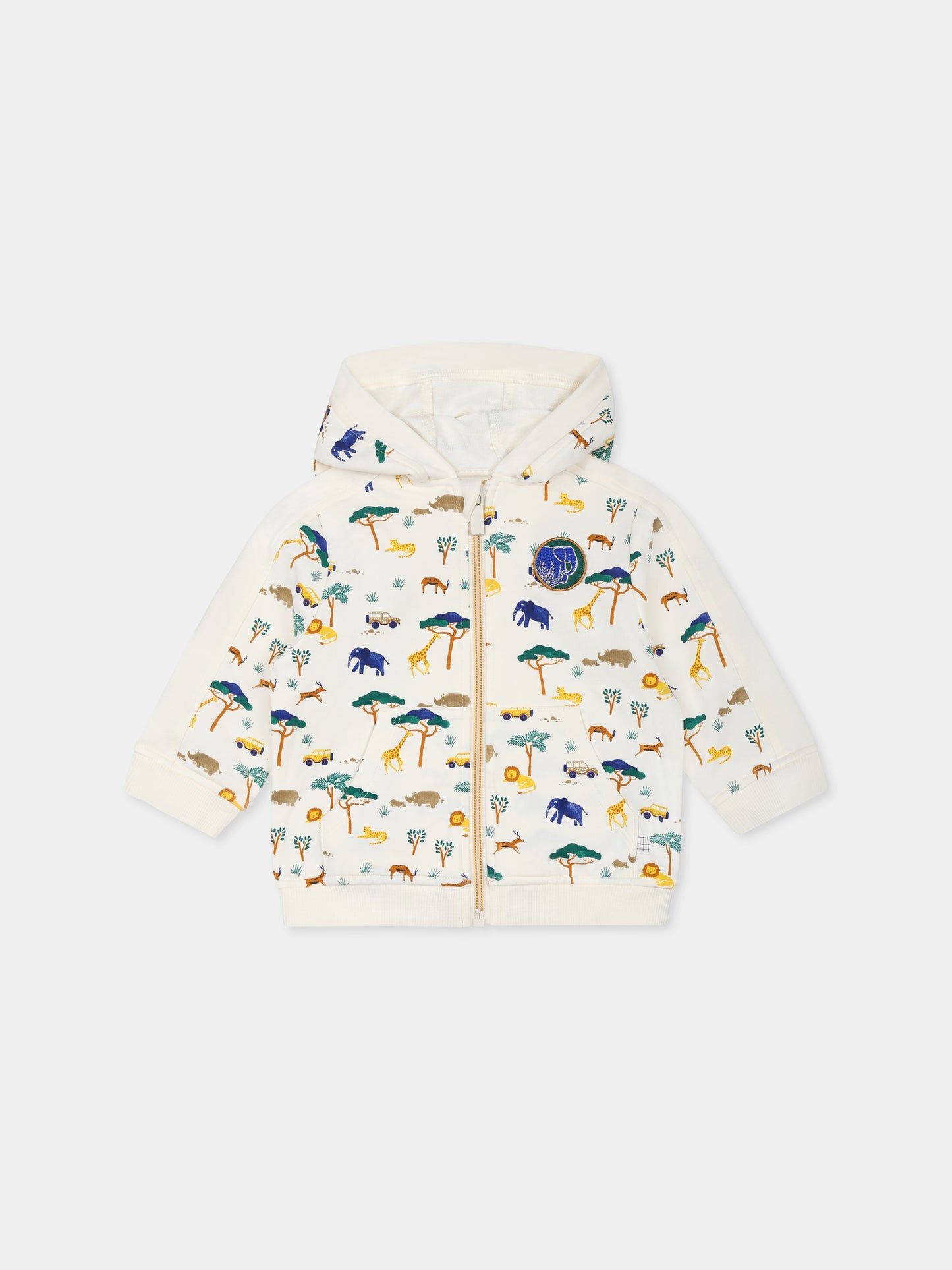 Felpa gialla per neonato con stampa savana,Carrement Beau,Y30128 519