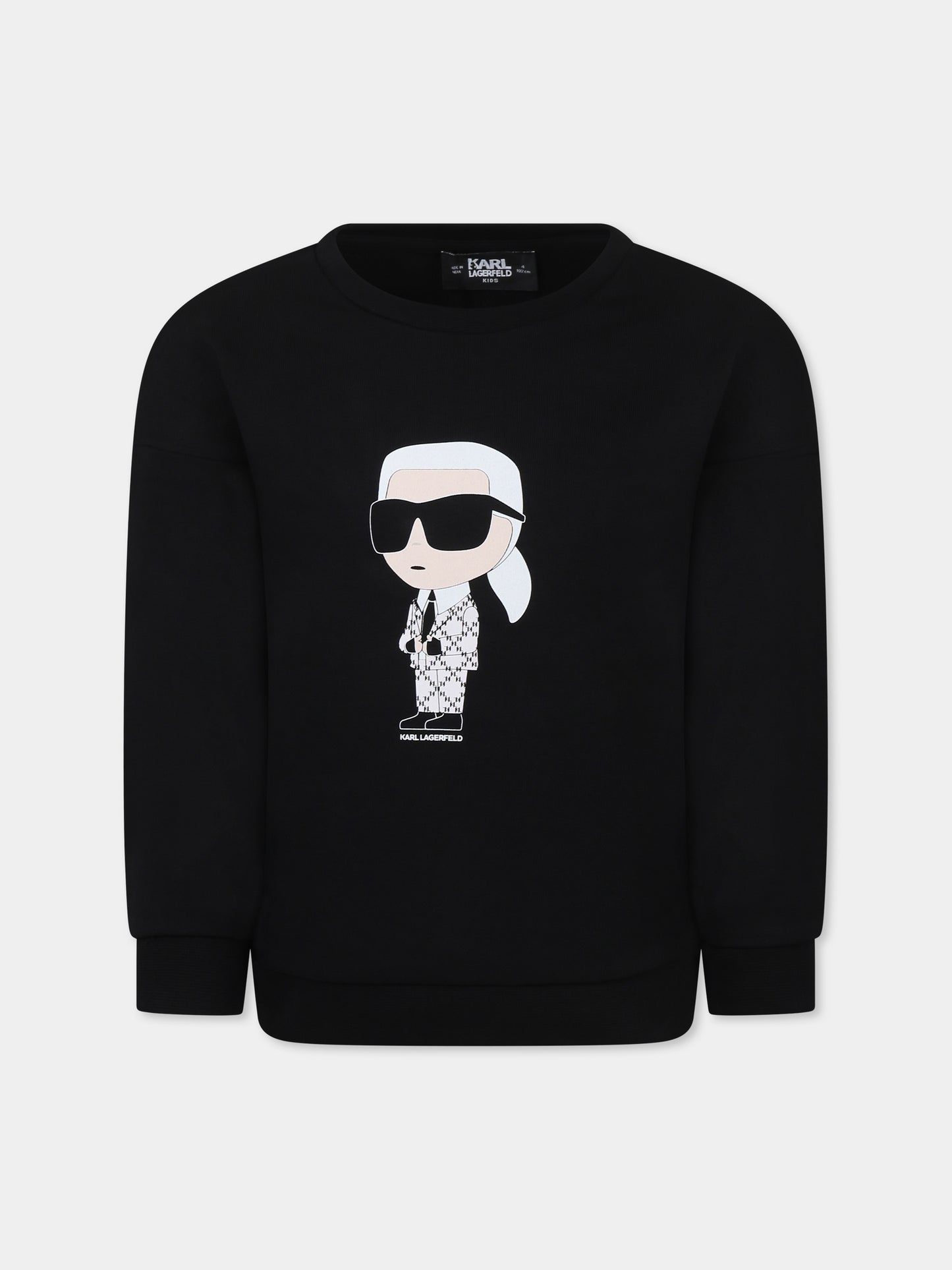 Felpa nera per bambino con Karl Lagerfeld,Karl Lagerfeld Kids,Z30042 09B