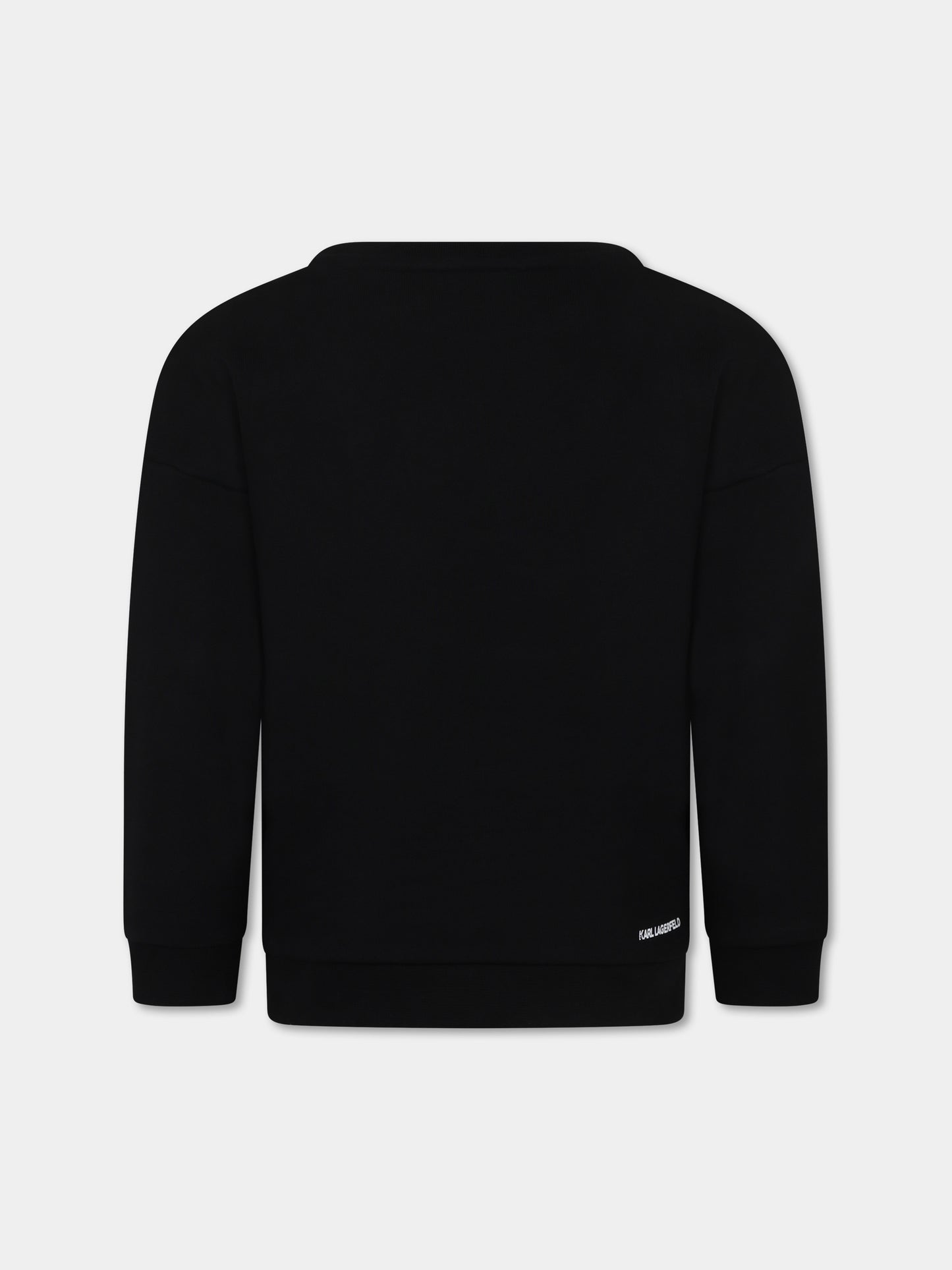 Felpa nera per bambino con Karl Lagerfeld,Karl Lagerfeld Kids,Z30042 09B