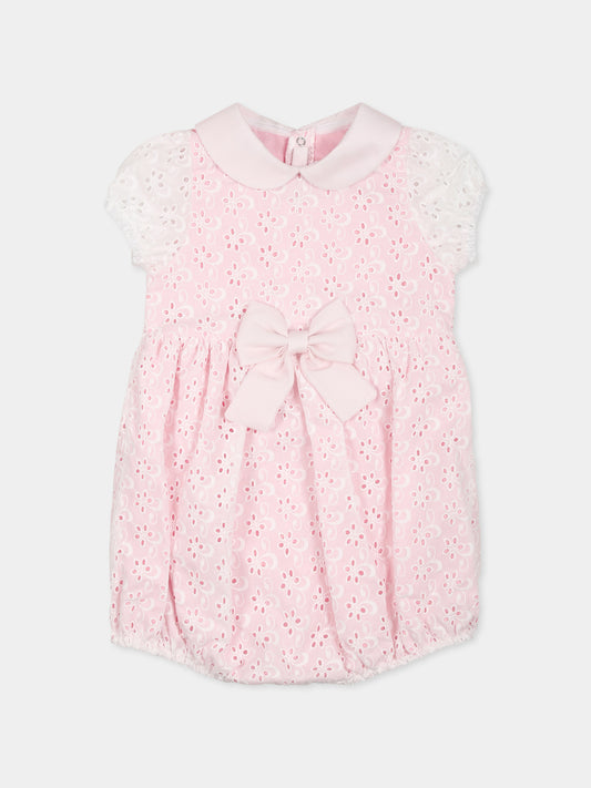 Pagliaccetto rosa per neonata con fiocco,Mercadante 1939,MP005 ROSA