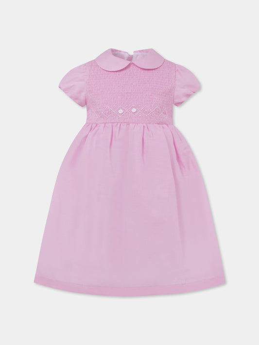 Vestito rosa per bambina con ricami,Mercadante 1939,M006 ROSA