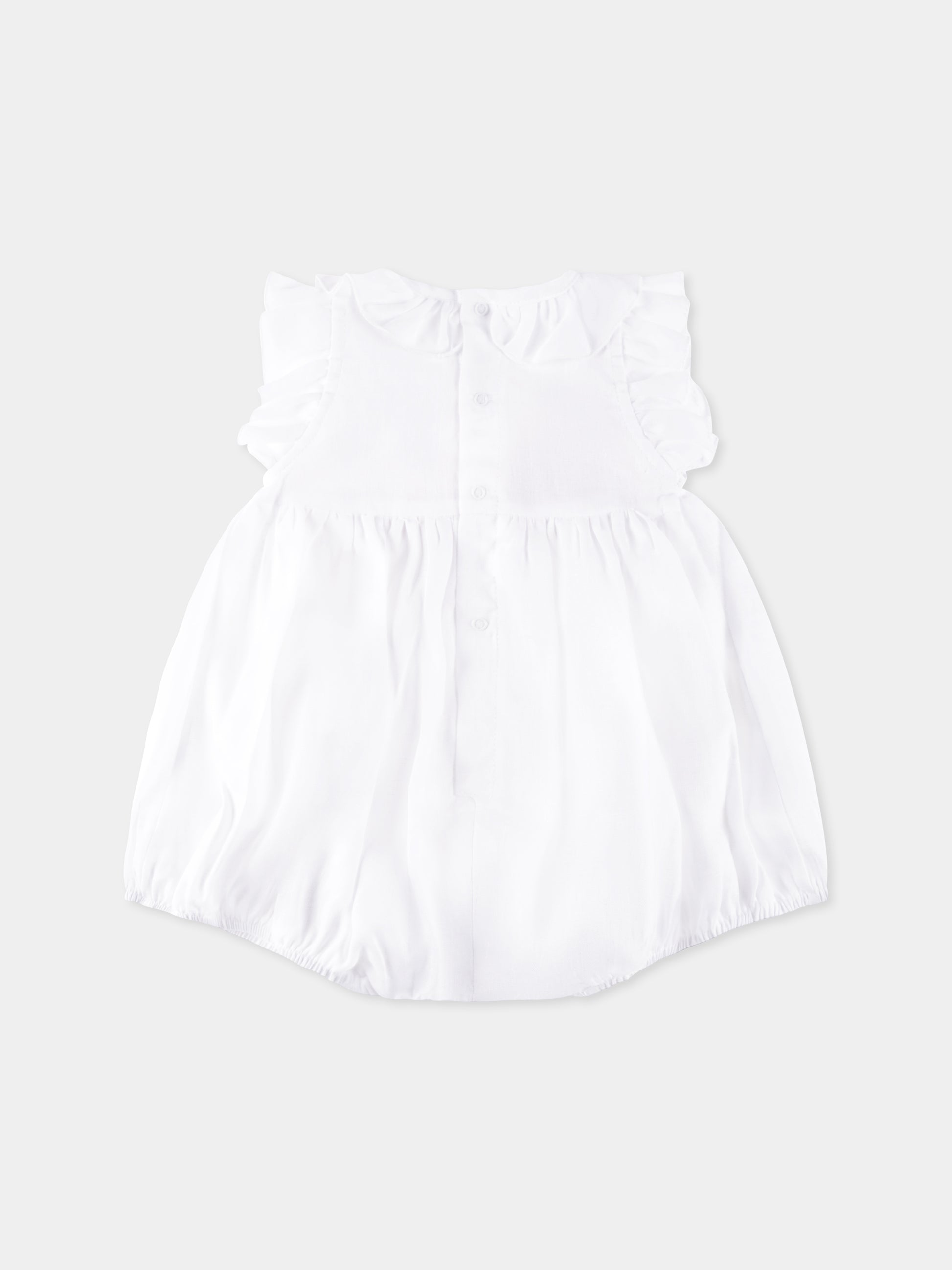 Pagliaccetto bianco per neonata con ricamo,Mercadante 1939,MP006 BIANCO